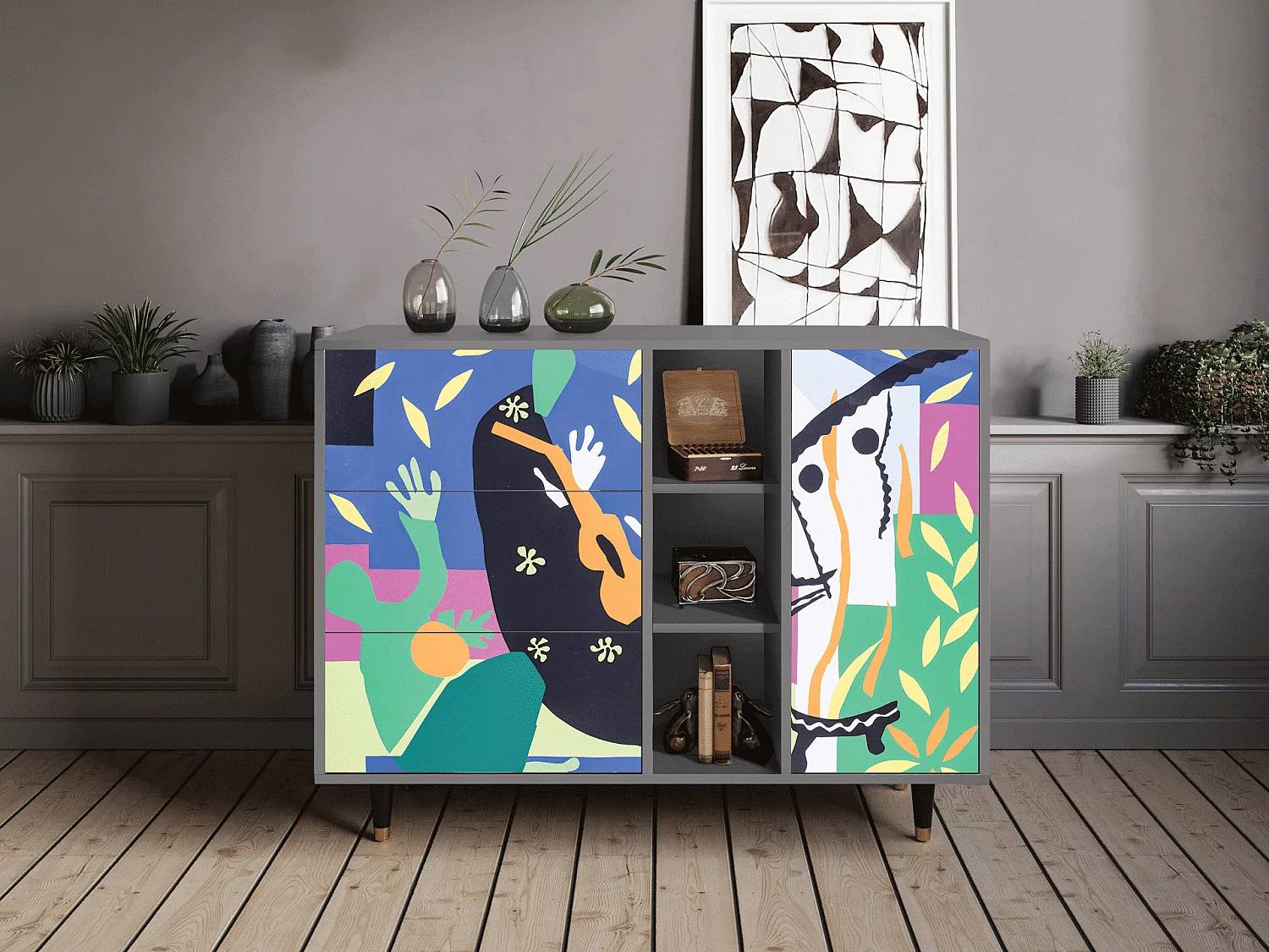 Buffet - 125x98x48 cm - BS2 - La Tristesse du Roi, Gris