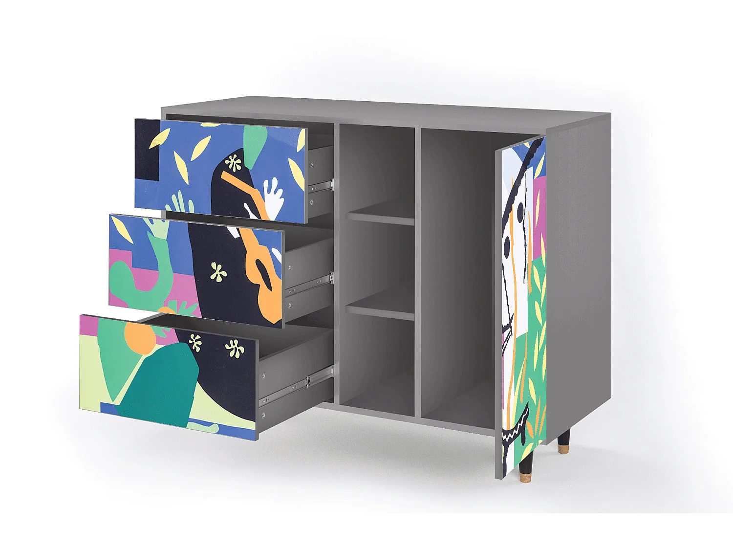 Buffet - 125x98x48 cm - BS2 - La Tristesse du Roi, Gris