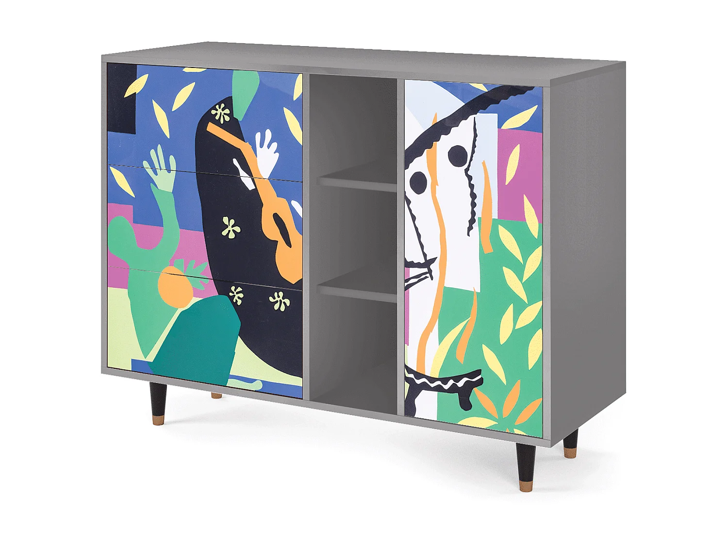 Buffet - 125x98x48 cm - BS2 - La Tristesse du Roi, Gris