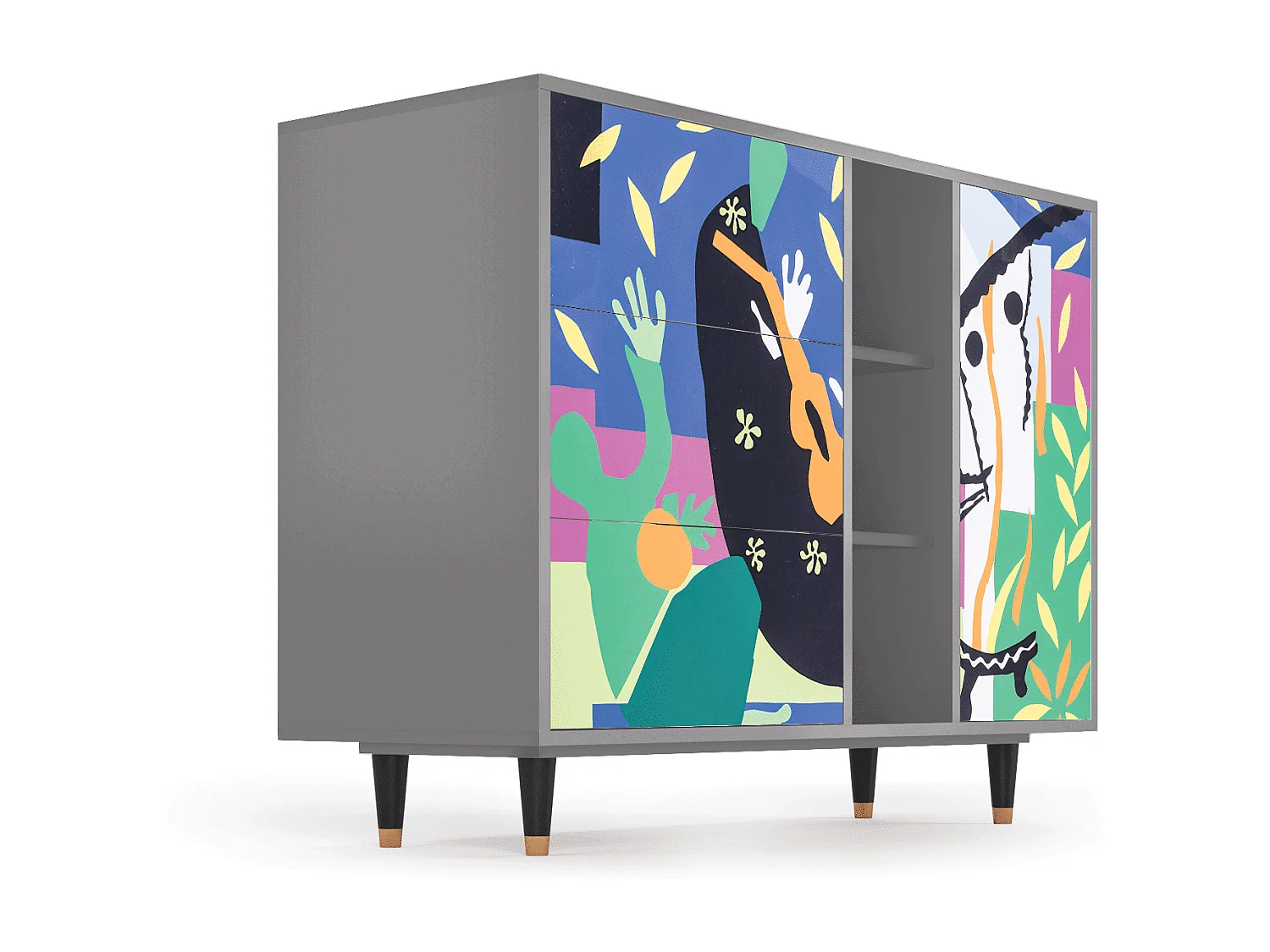 Buffet - 125x98x48 cm - BS2 - La Tristesse du Roi, Gris