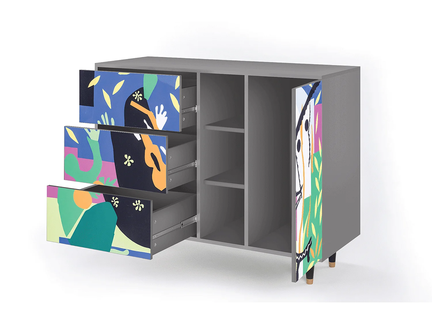 Buffet - 125x98x48 cm - BS2 - La Tristesse du Roi, Gris