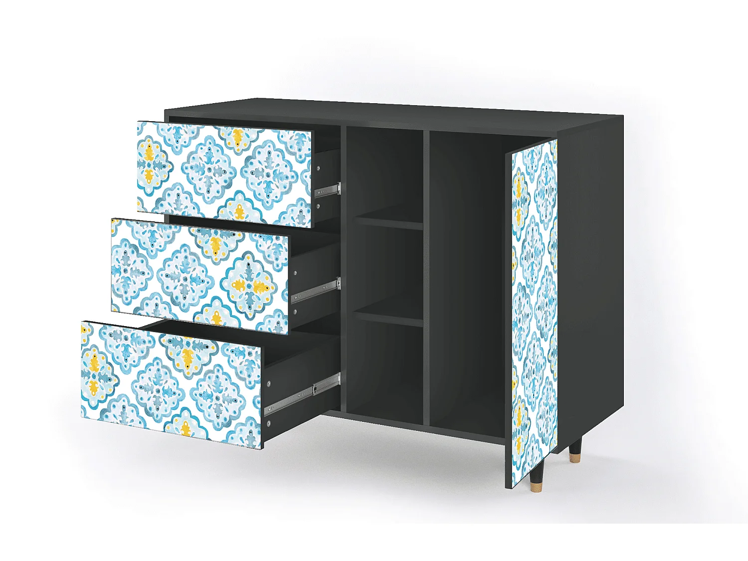 Buffet - 125x98x48 cm - BS2 - Portugese tiles, Anthracite