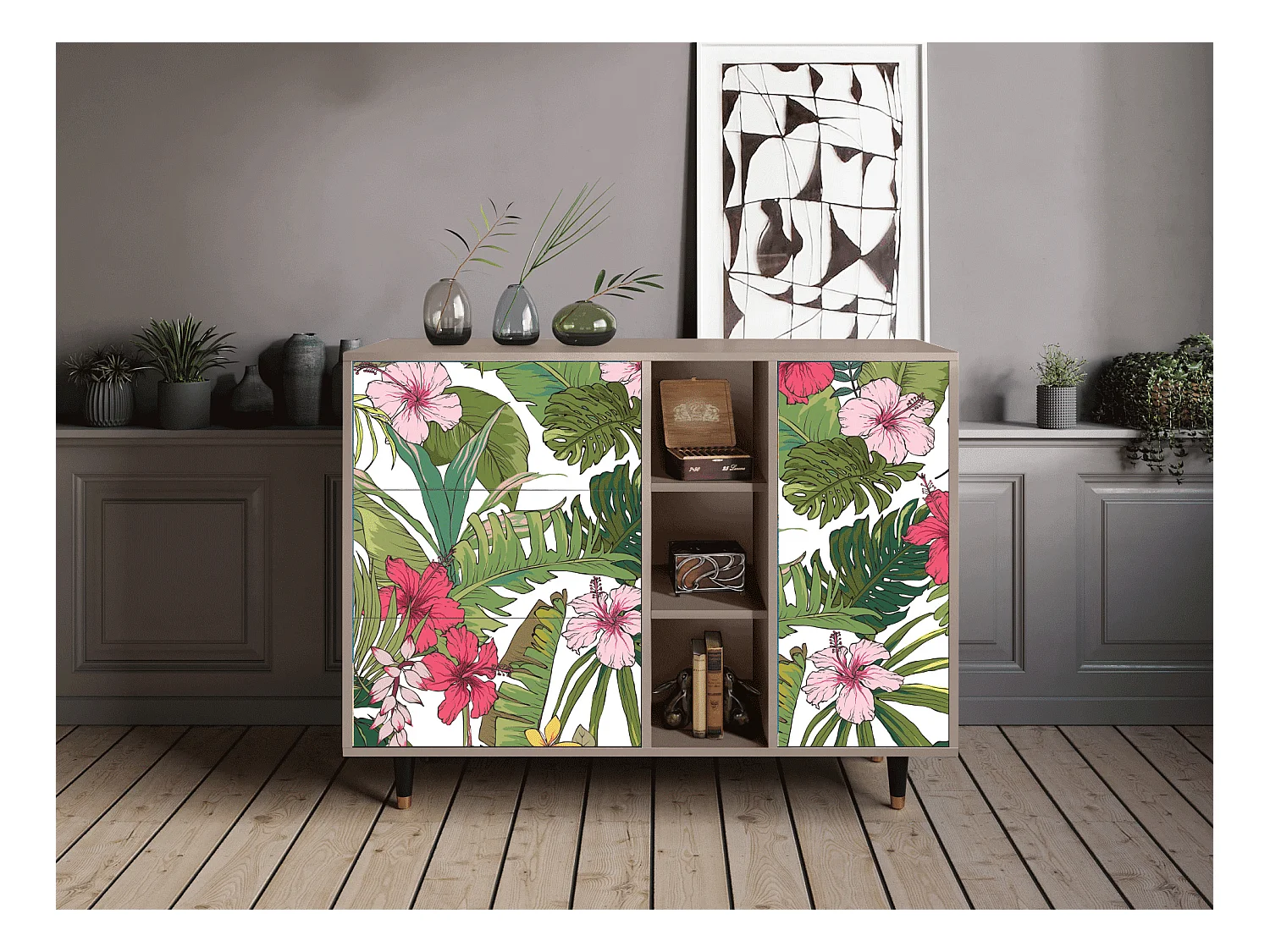 Aparador - 125x98x48 cm - BS2 - Verdant Tropics, Latte