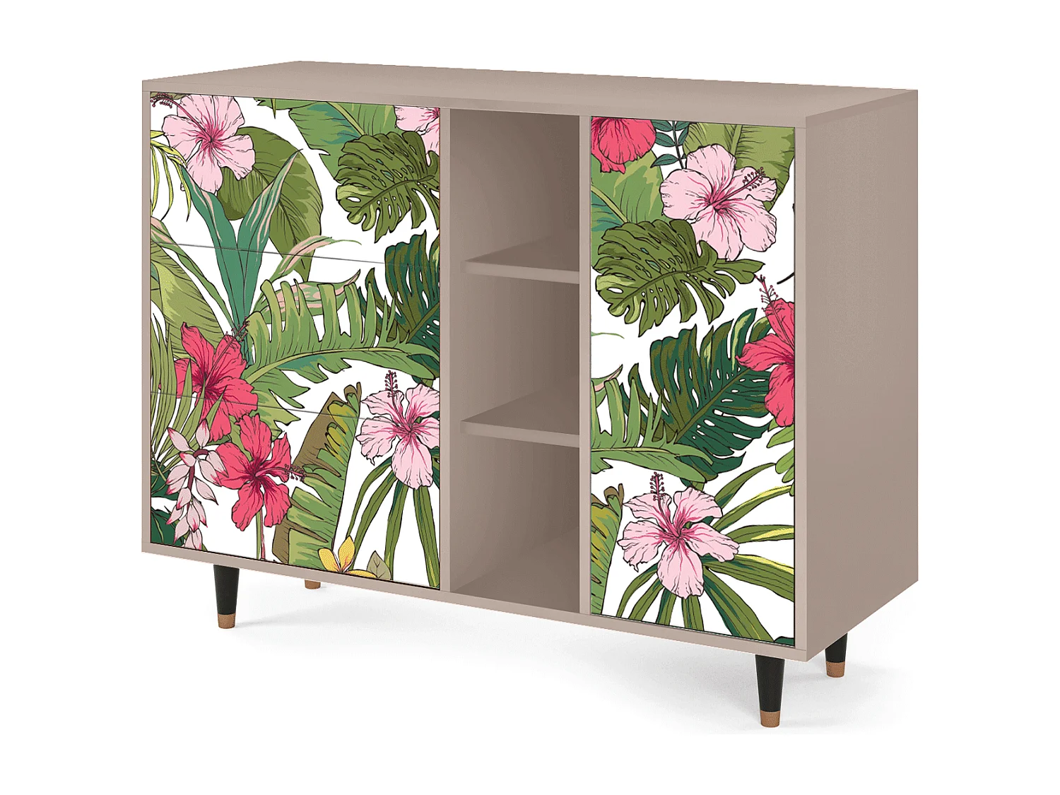 Kredens - 125x98x48 cm - BS2 - Verdant Tropics, Latte