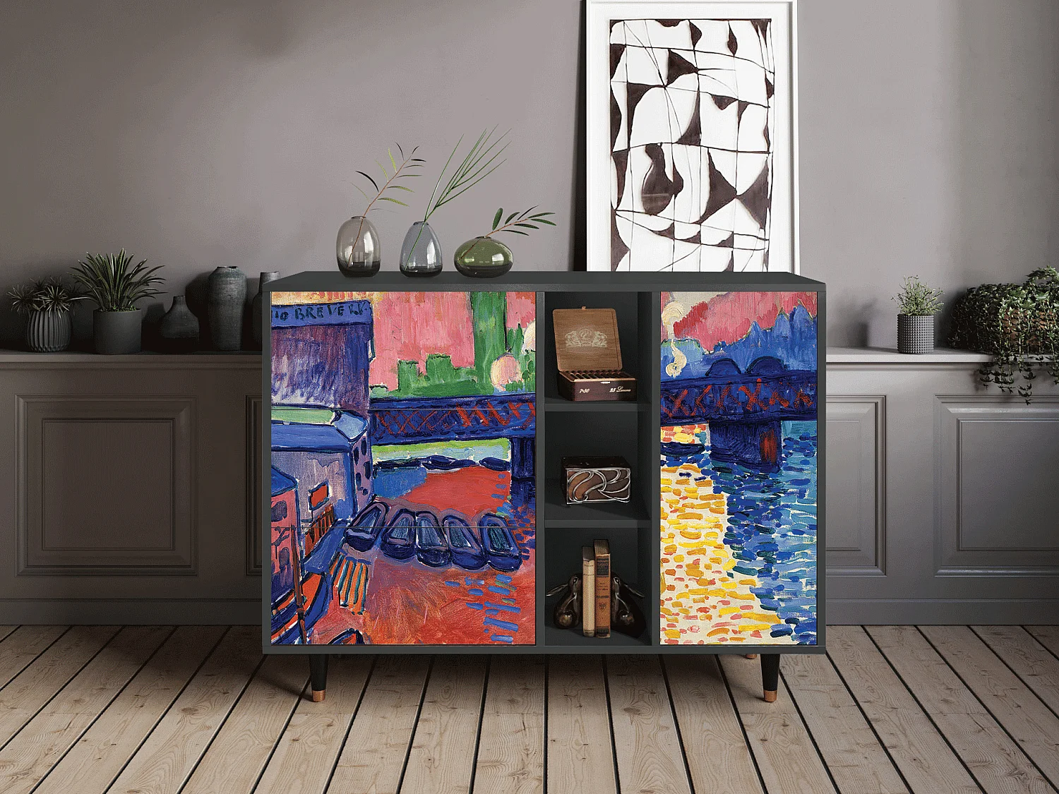 Aparador - 125x98x48 cm - BS2 - Charing Cross Bridge, Antracita