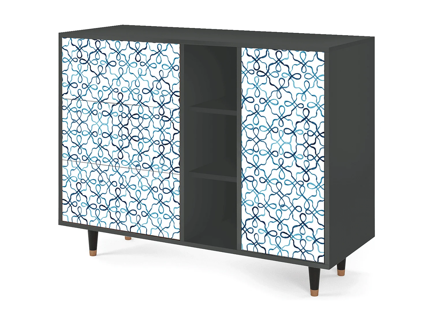 Buffet - 125x98x48 cm - BS2 - Marine Strings, Anthracite