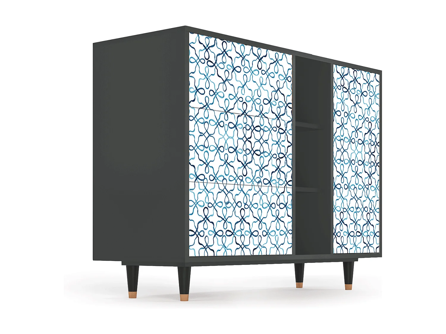 Buffet - 125x98x48 cm - BS2 - Marine Strings, Anthracite