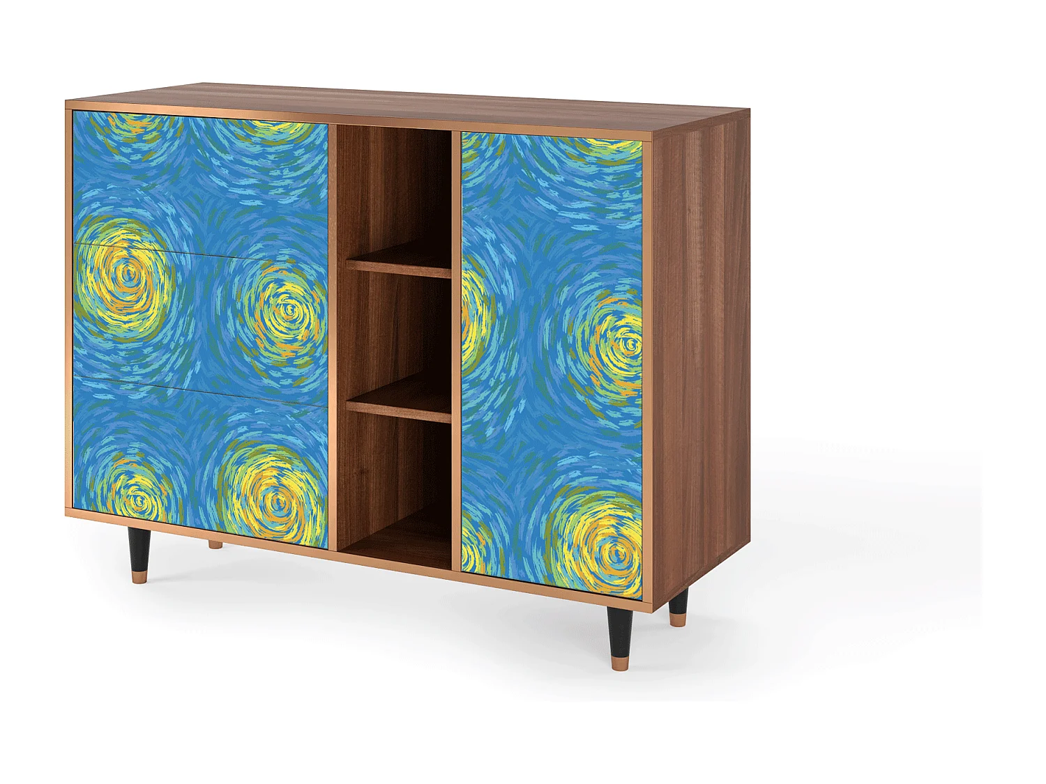 Buffet - 125x98x48 cm - BS2 - Van Gogh Lights, Noyer
