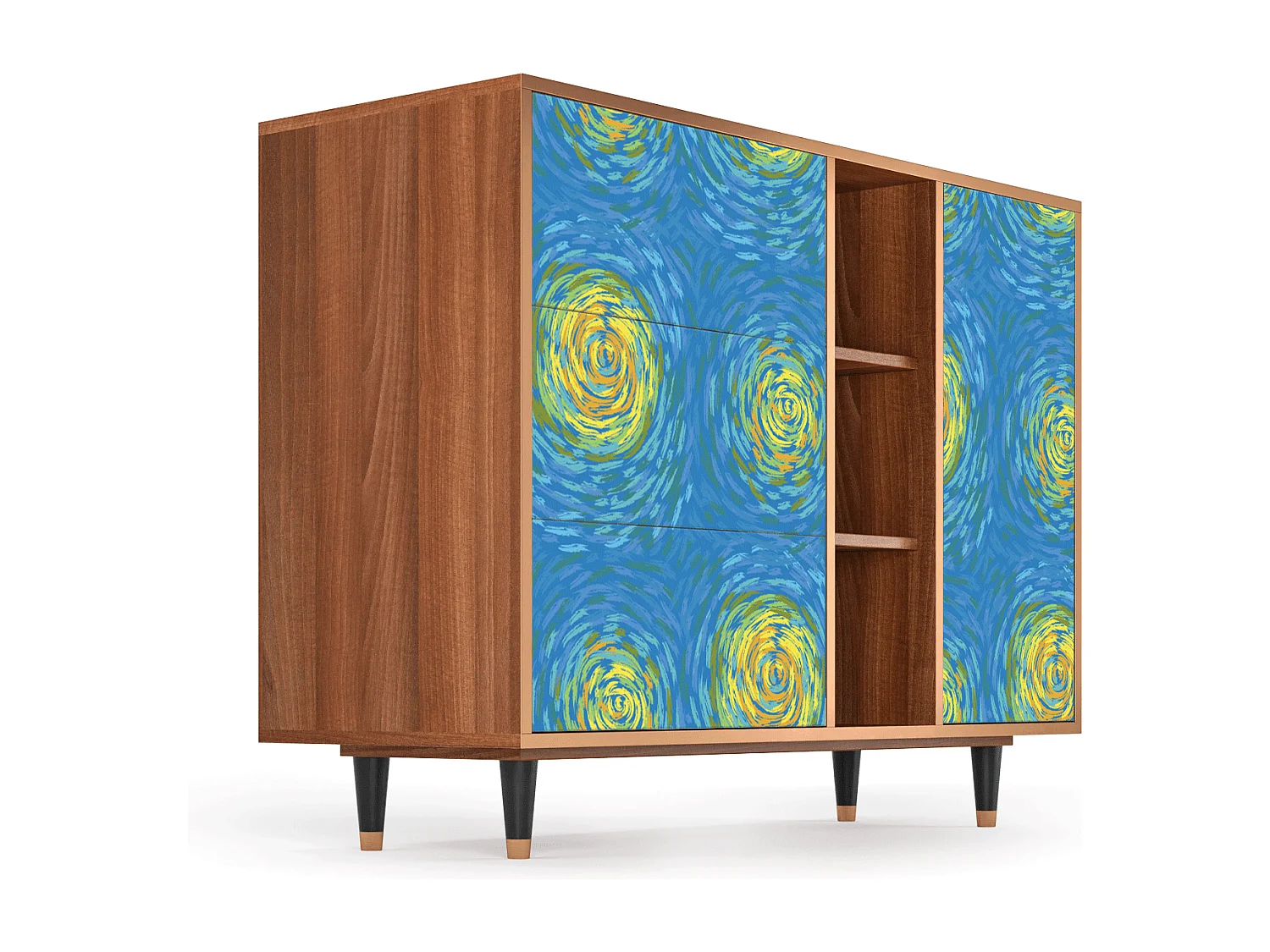 Buffet - 125x98x48 cm - BS2 - Van Gogh Lights, Noyer