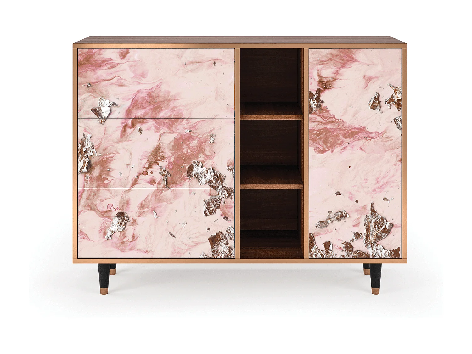 Buffet - 125x98x48 cm - BS2 - Cotton Candy, Noyer