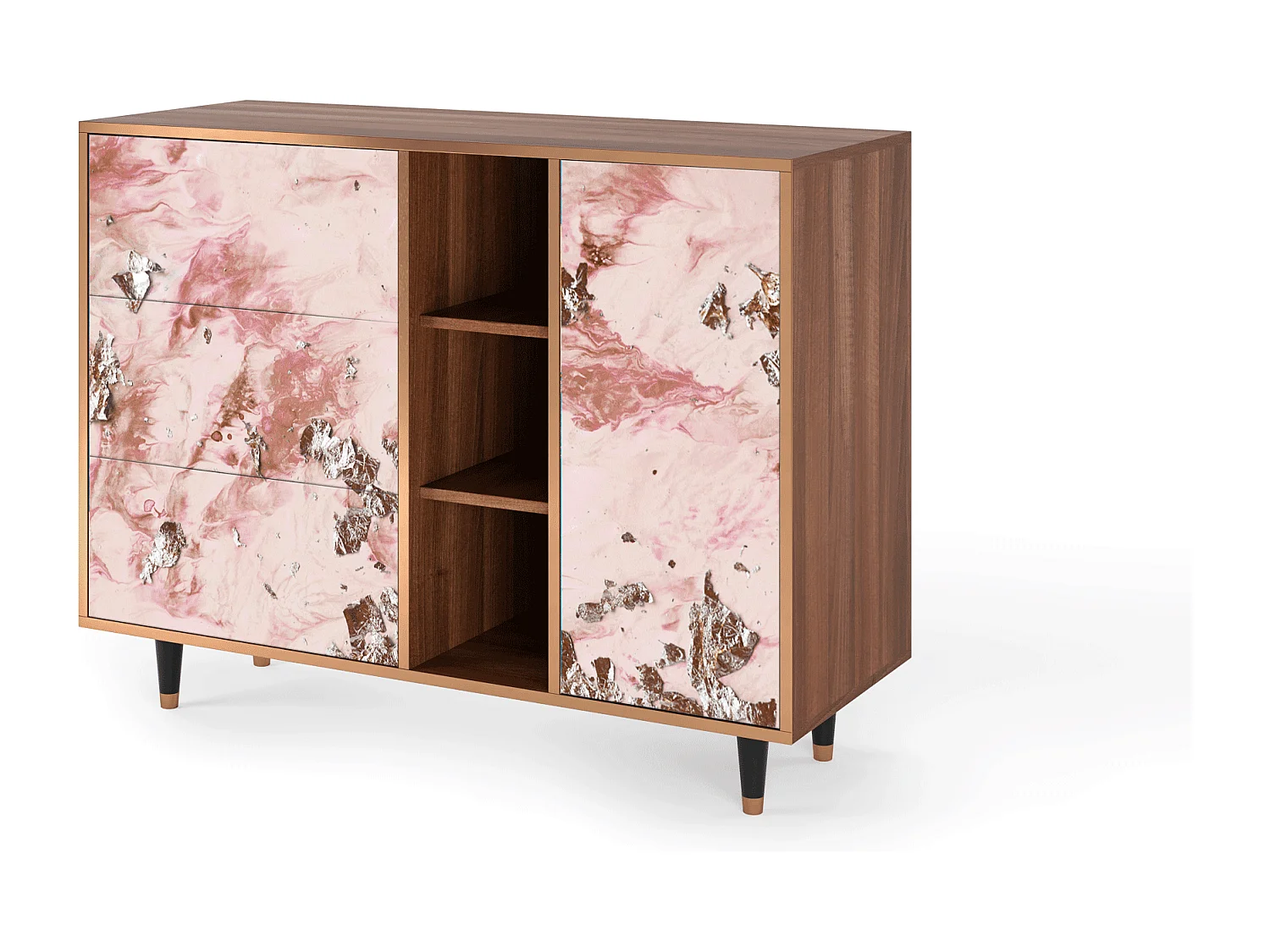 Buffet - 125x98x48 cm - BS2 - Cotton Candy, Noyer