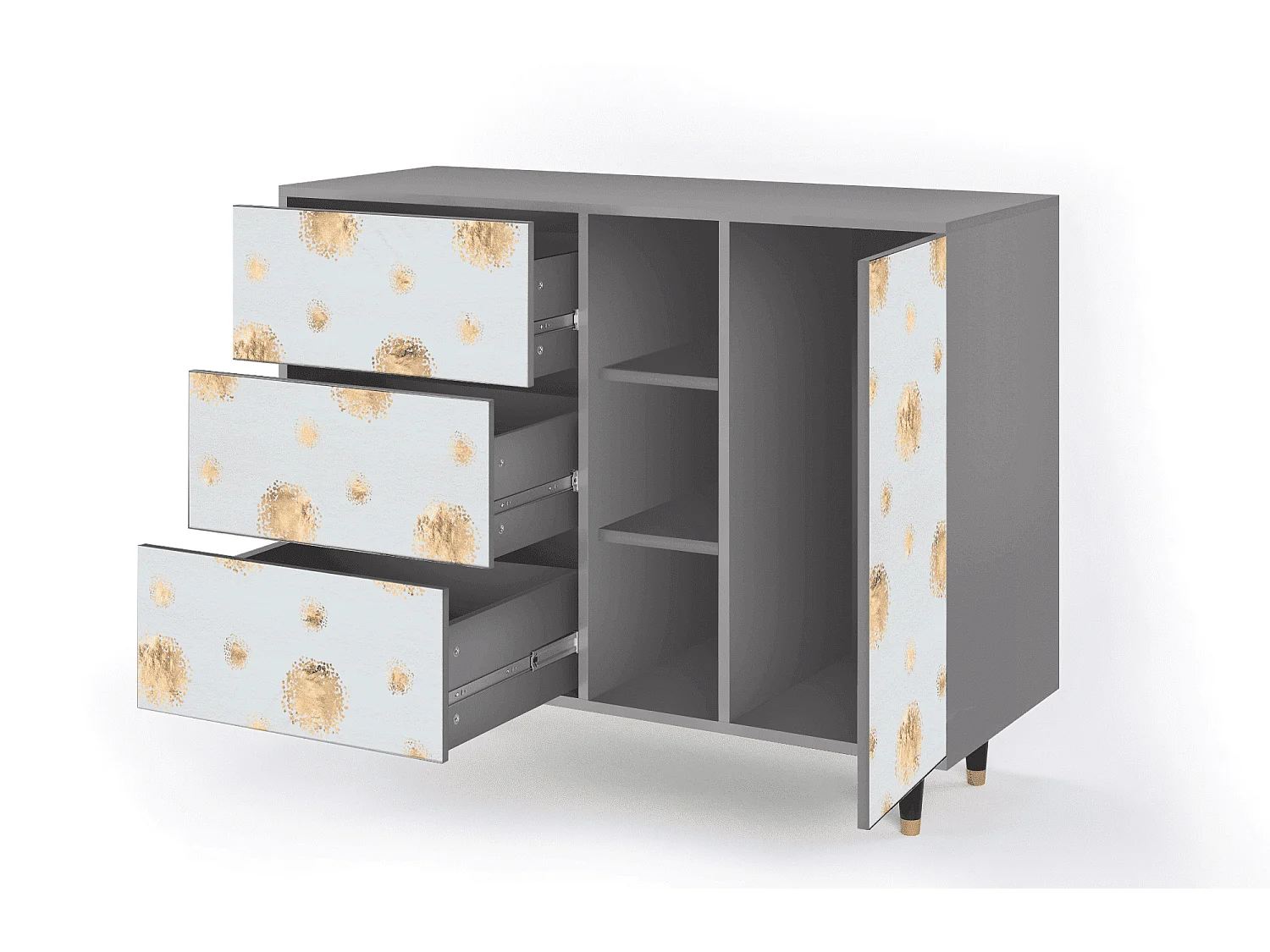 Dressoir - 125x98x48 cm - BS2 - Sky Latte, Grijs