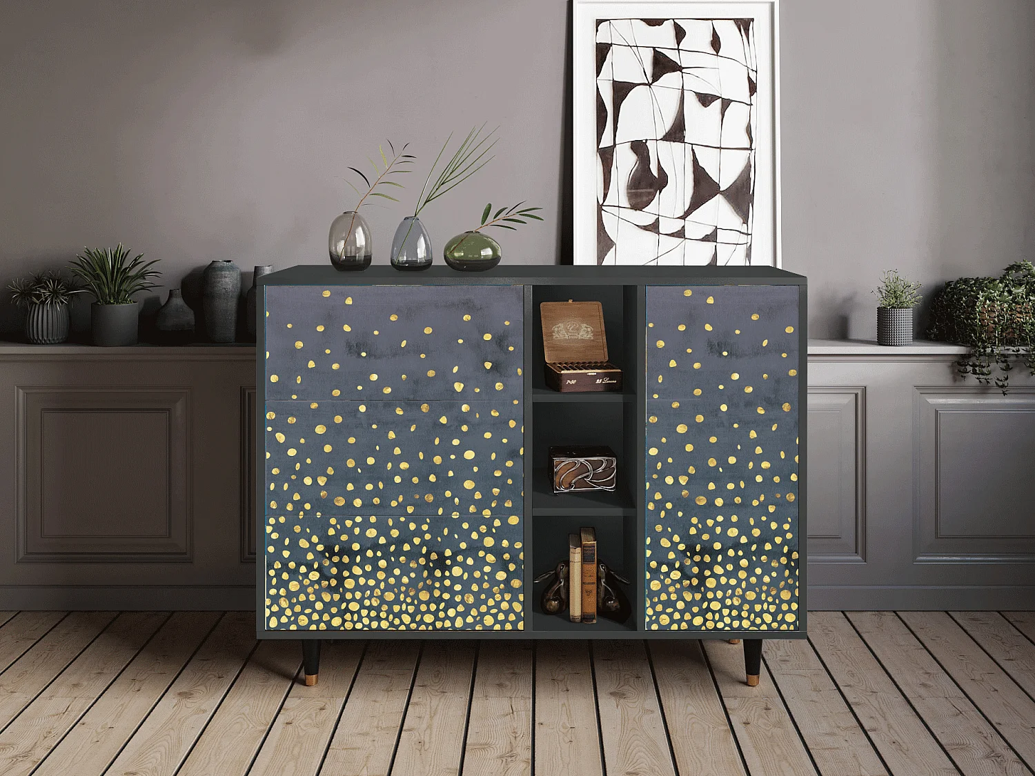 Aparador - 125x98x48 cm - BS2 - Foggy Lights, Antracita