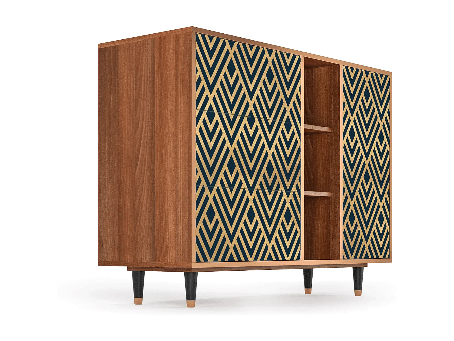 Buffet - 125x98x48 cm - BS2 - Egypt Triangles, Noyer