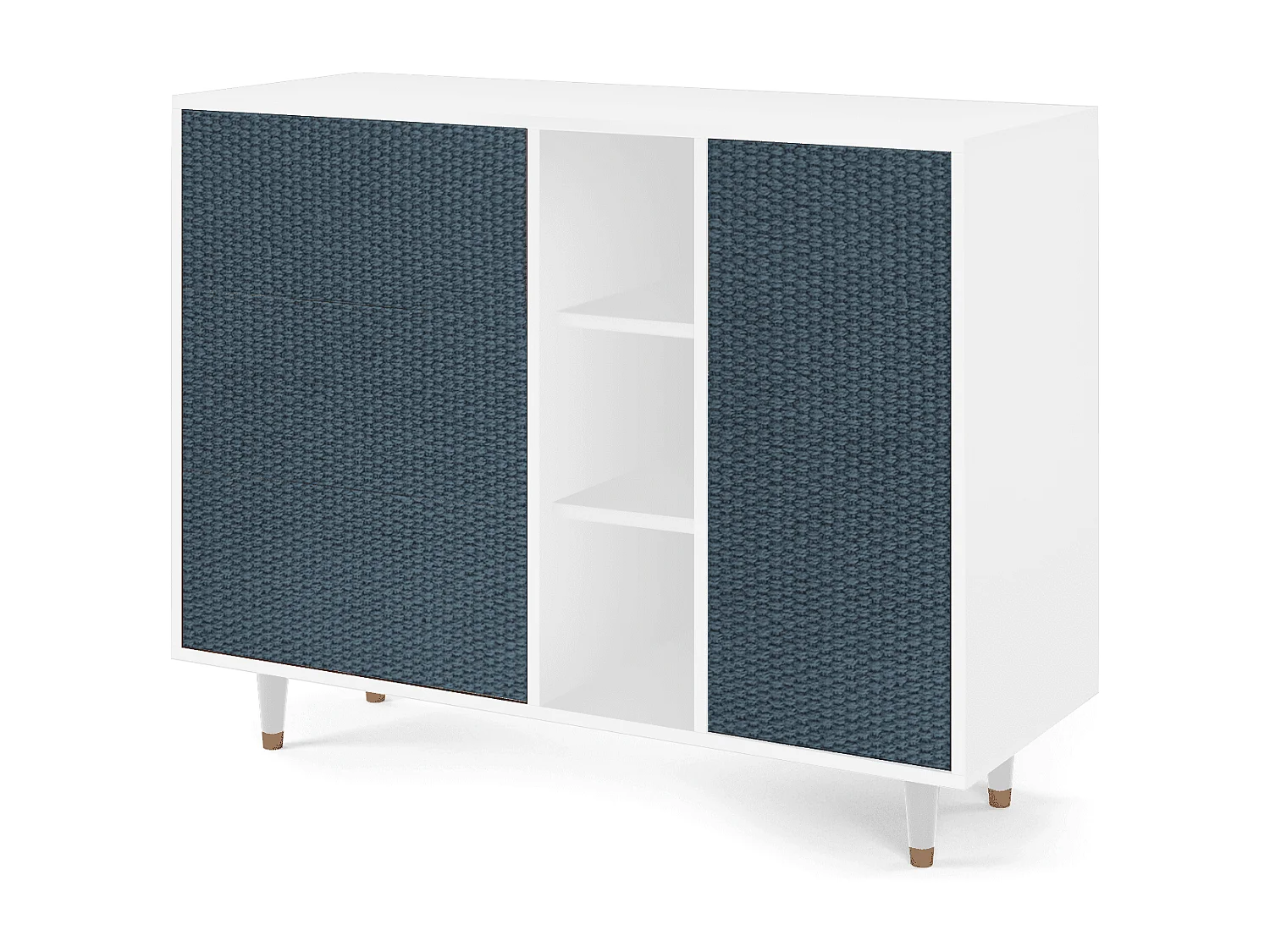 Aparador - 125x98x48 cm - BS2 - Knitted Pattern, Blanco