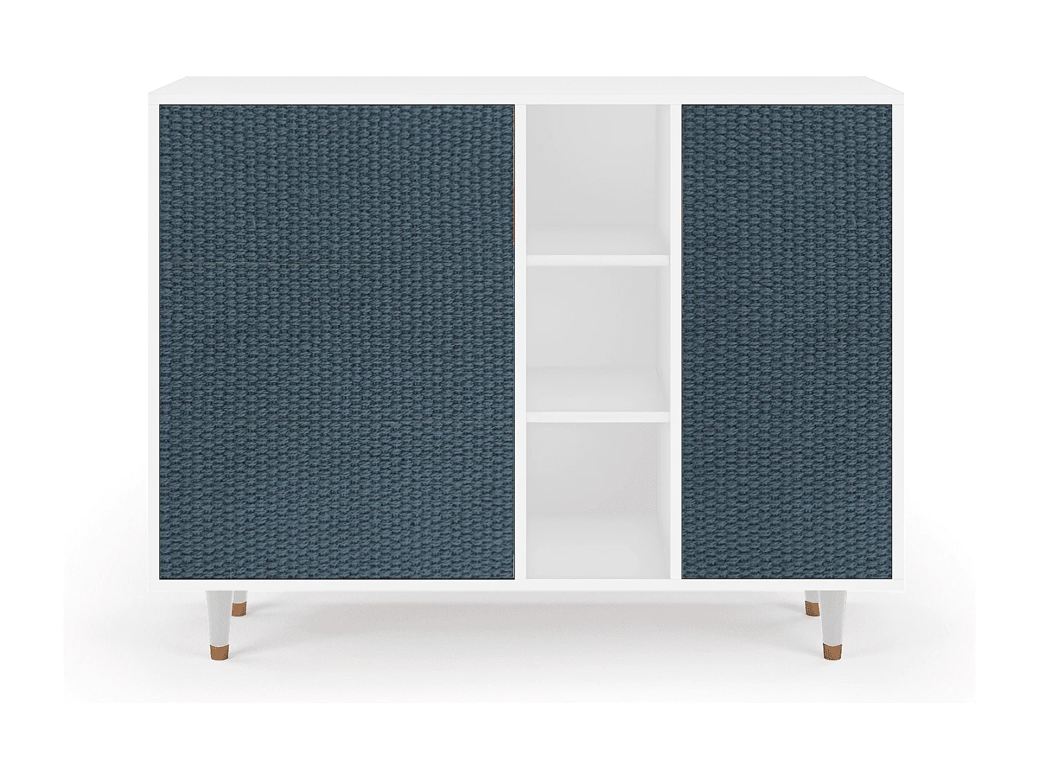 Buffet - 125x98x48 cm - BS2 - Knitted Pattern, Blanc