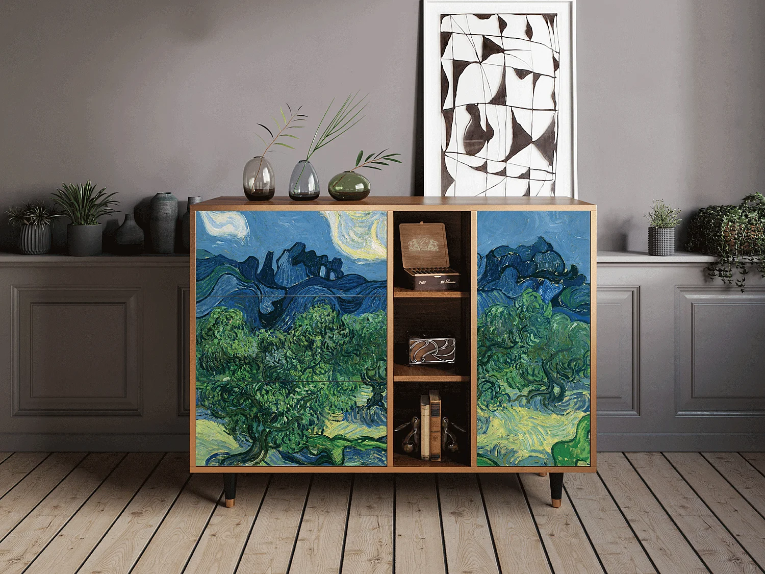 Credenza - 125x98x48 cm - BS2 - The Oil Trees, Noce