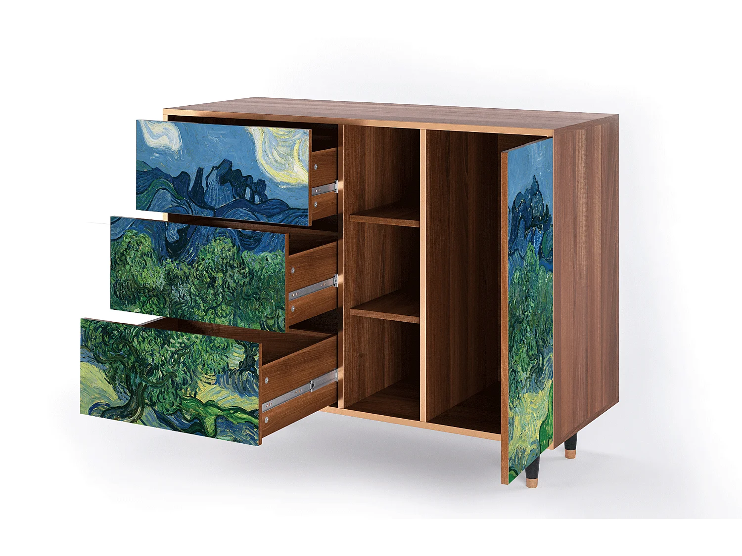 Credenza - 125x98x48 cm - BS2 - The Oil Trees, Noce