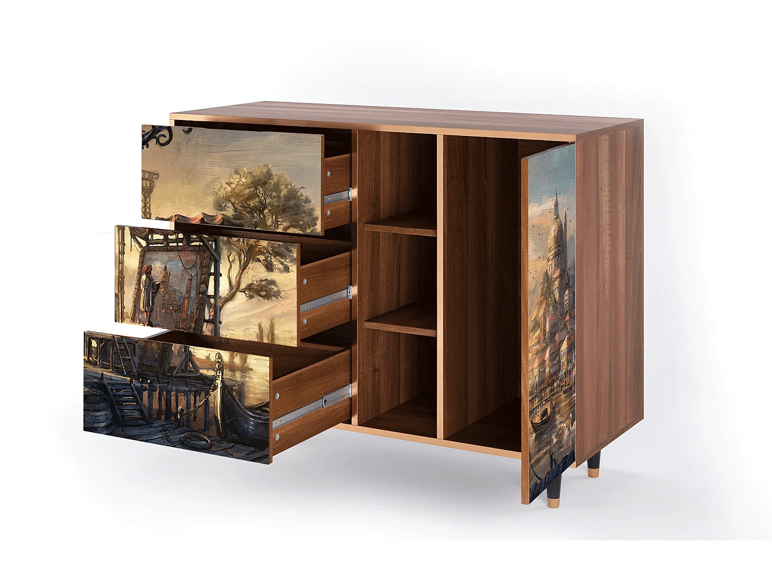 Buffet - 125x98x48 cm - BS2 - Venice, Noyer