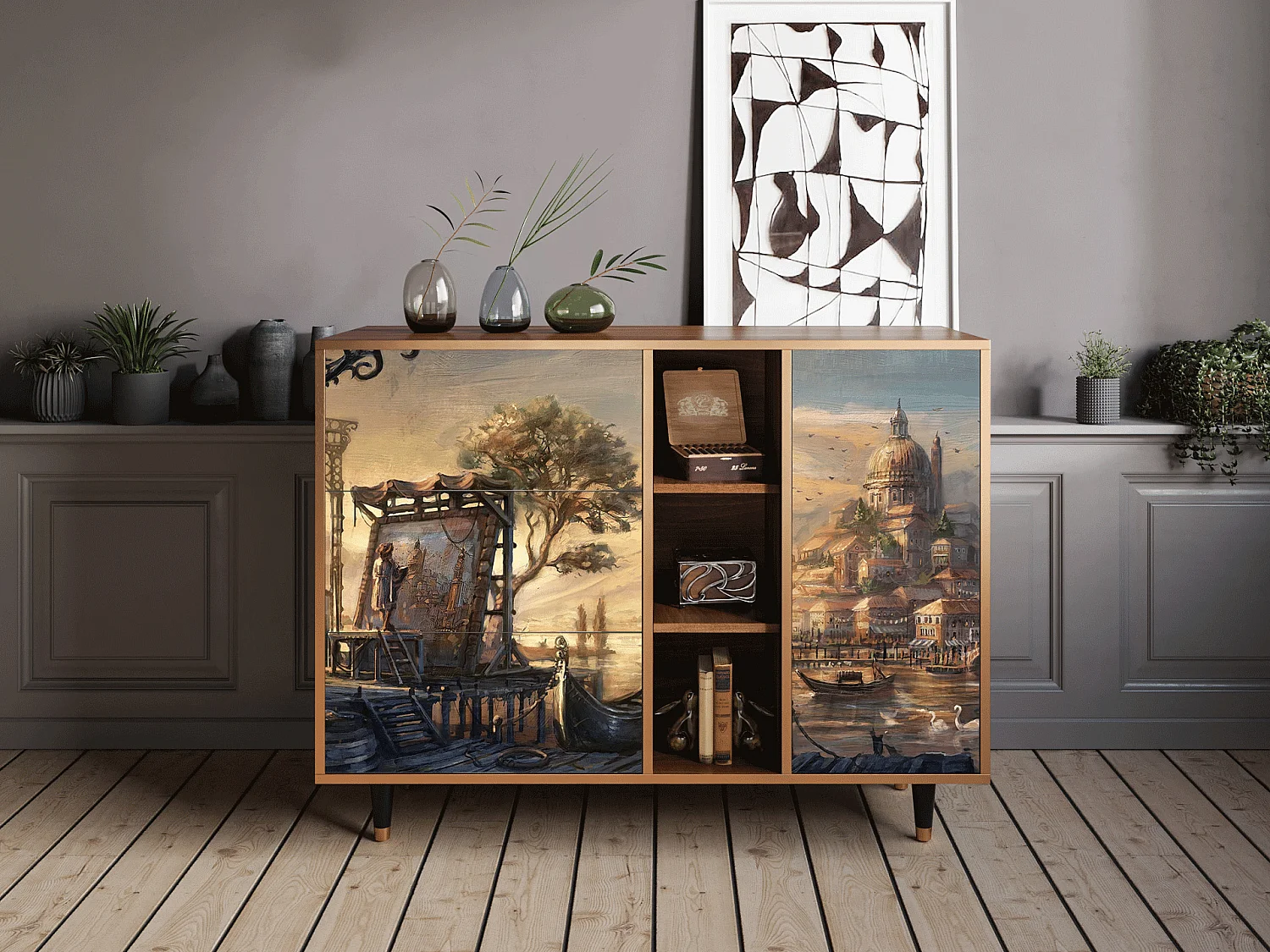 Buffet - 125x98x48 cm - BS2 - Venice, Noyer