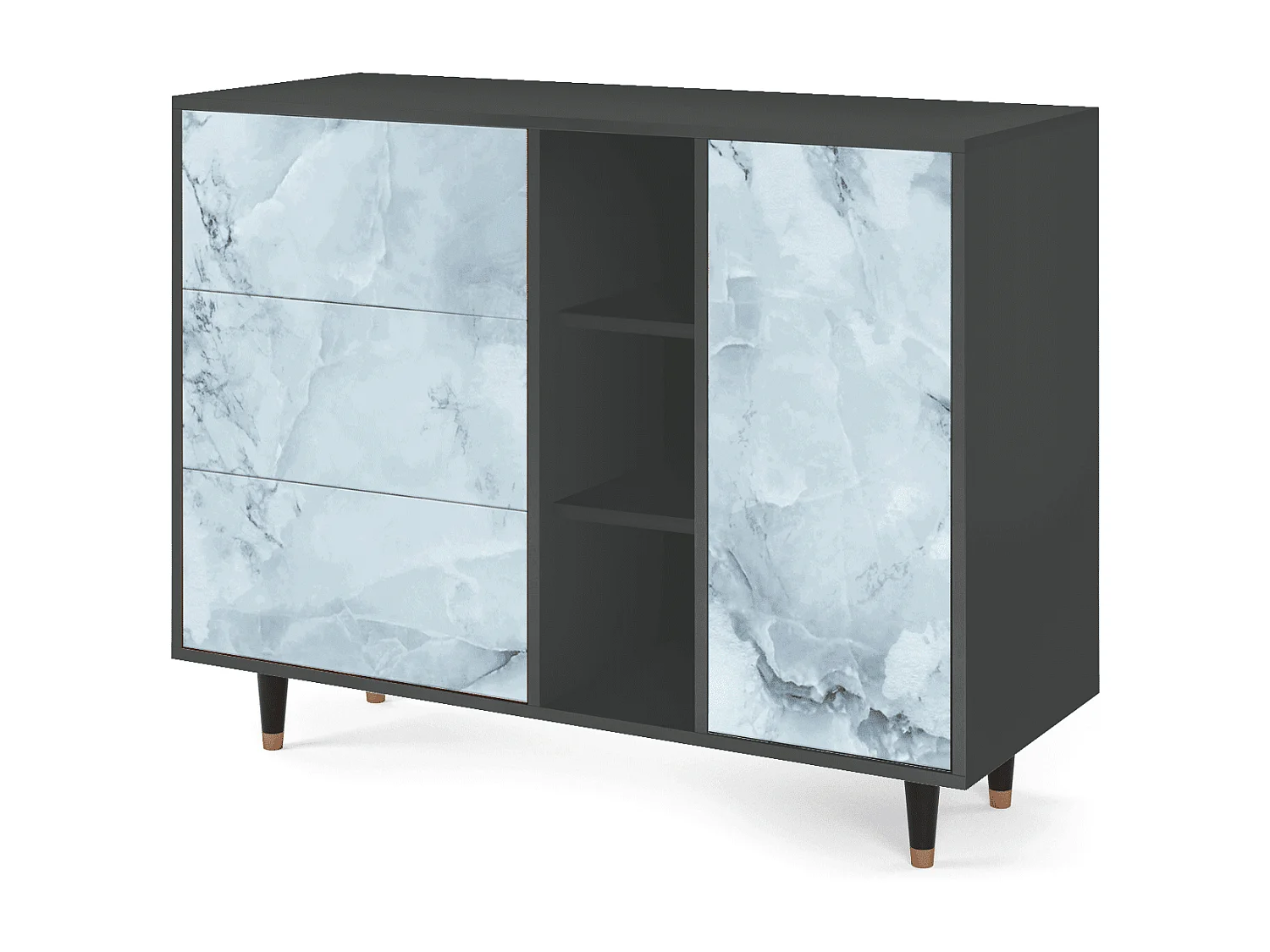 Dressoir - 125x98x48 cm - BS2 - Glacial Colour, Antraciet