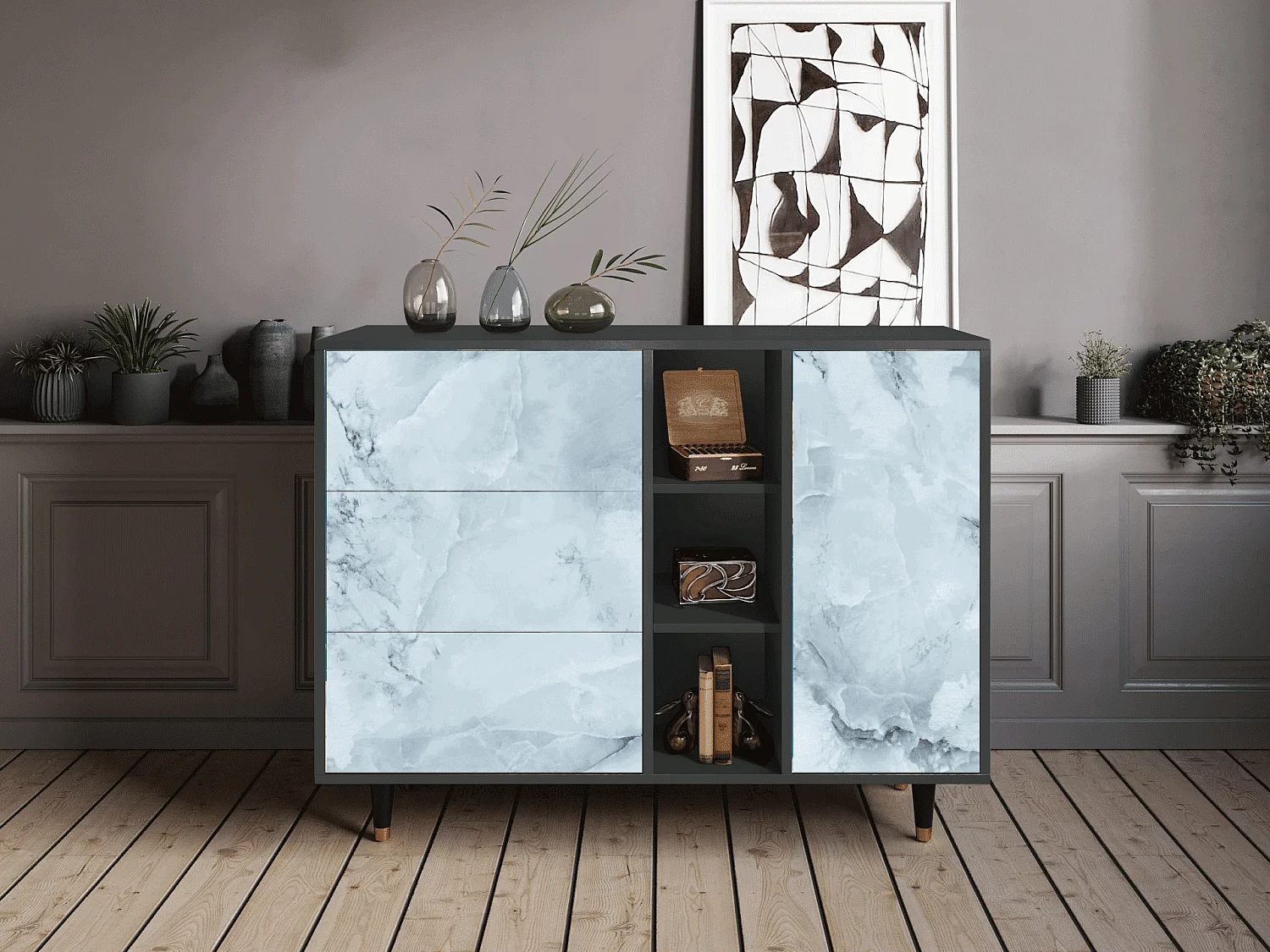 Buffet - 125x98x48 cm - BS2 - Glacial Colour, Anthracite