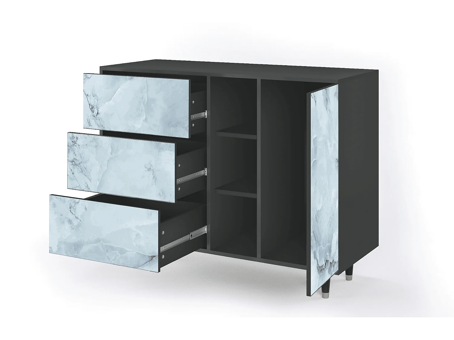 Buffet - 125x98x48 cm - BS2 - Glacial Colour, Anthracite