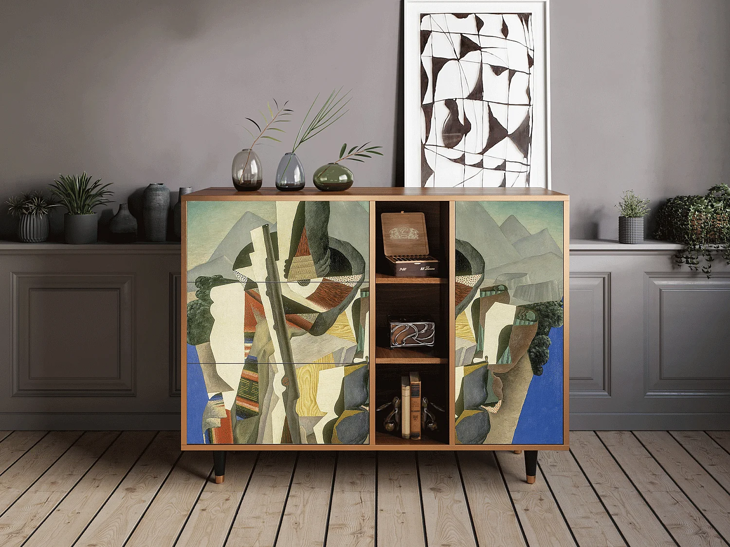 Buffet - 125x98x48 cm - BS2 - The Cubist Paintings , Noyer