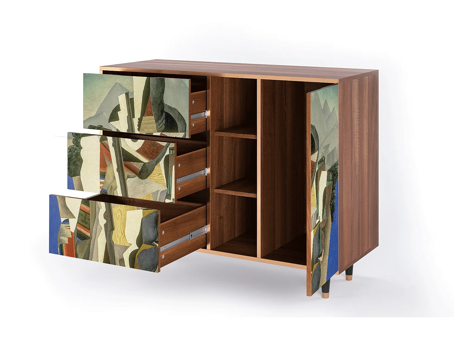 Buffet - 125x98x48 cm - BS2 - The Cubist Paintings , Noyer