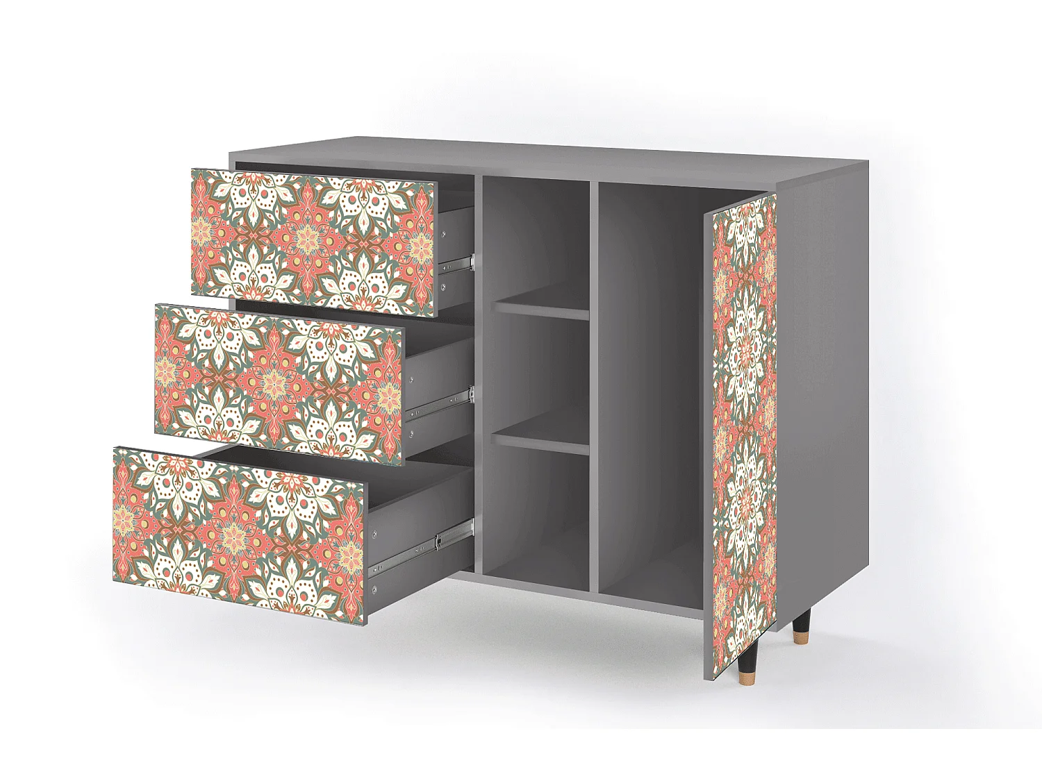 Aparador - 125x98x48 cm - BS2 - Peach Grove, Cinza