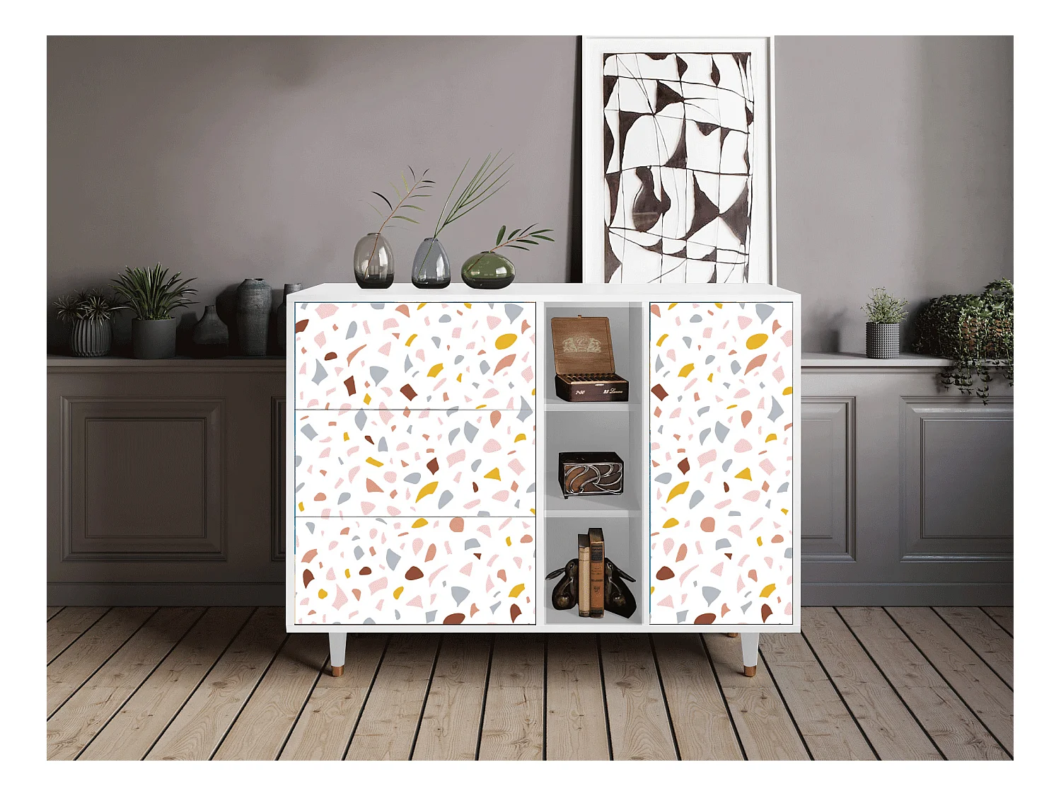 Dressoir - 125x98x48 cm - BS2 - Marmelade Cheese, Wit
