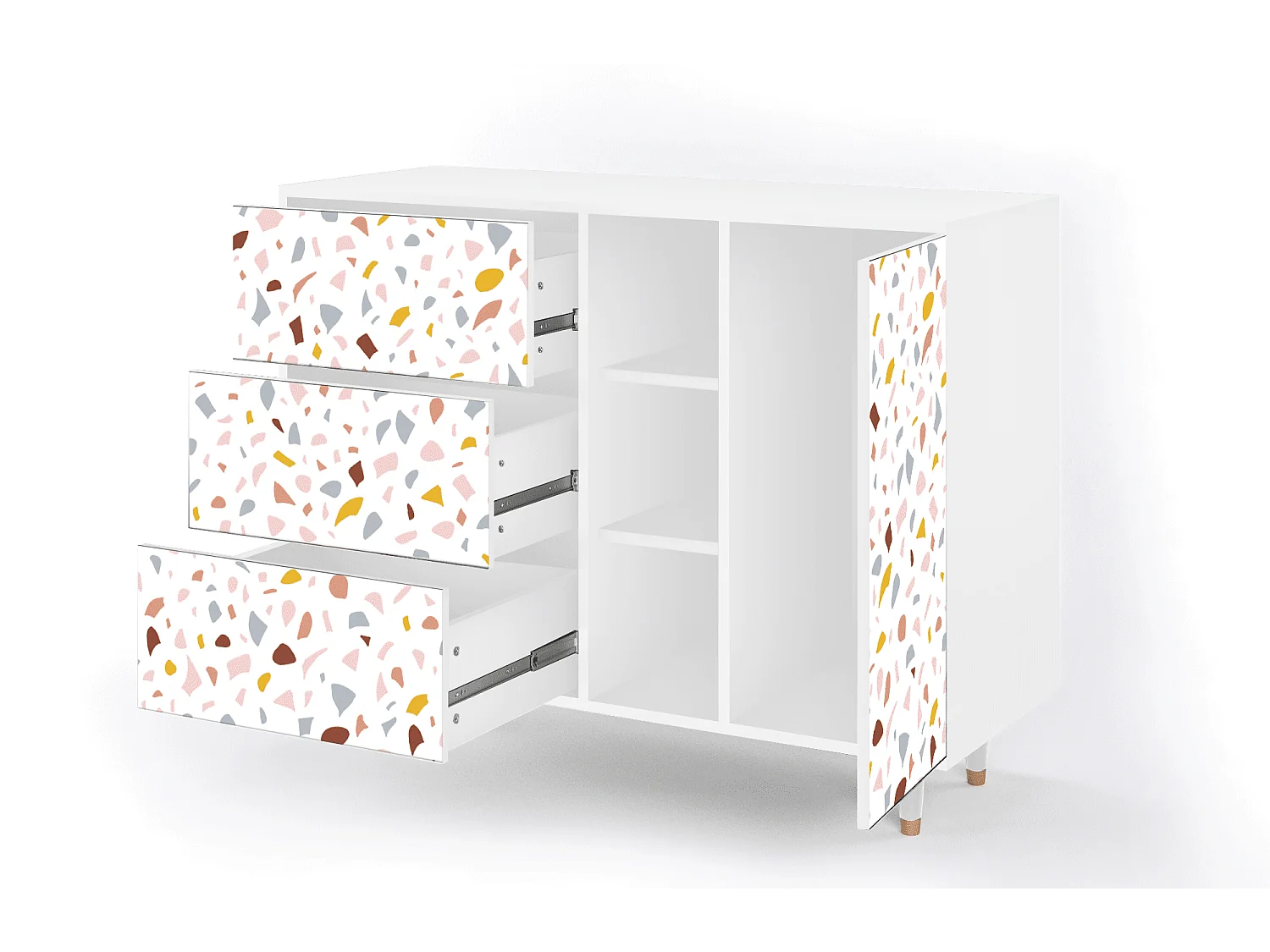 Buffet - 125x98x48 cm - BS2 - Marmelade Cheese, Blanc