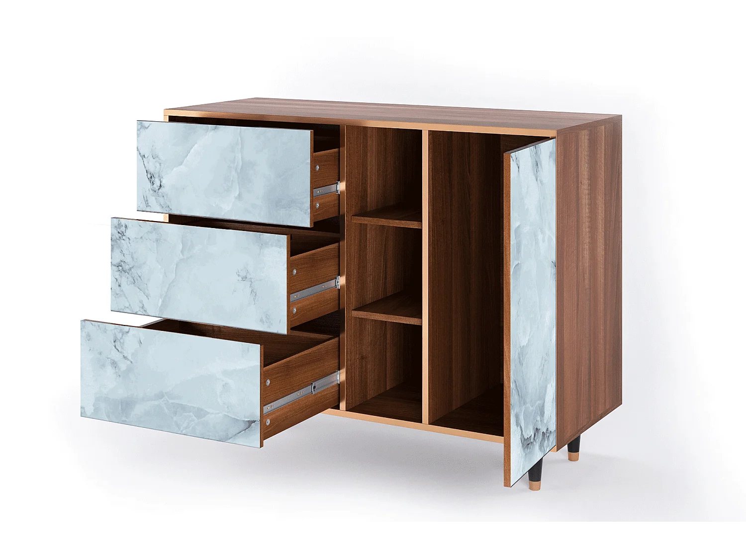 Buffet - 125x98x48 cm - BS2 - Glacial Colour, Noyer