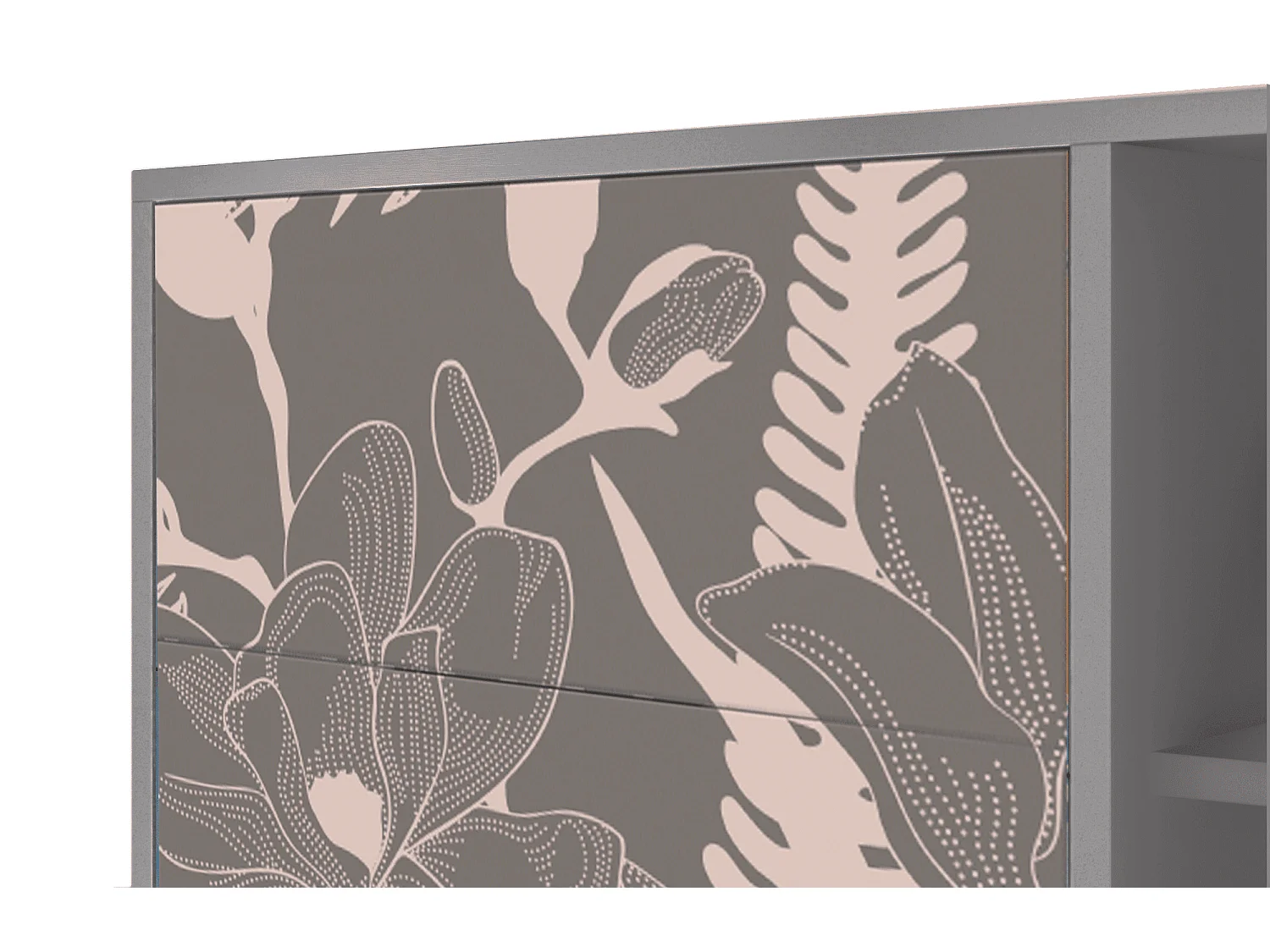 Buffet - 125x98x48 cm - BS2 - Issabelline Flower, Gris