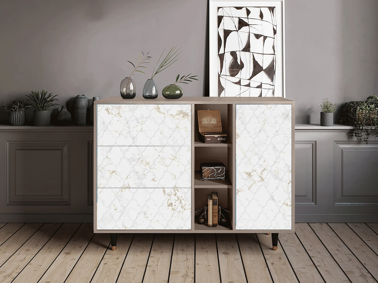 Credenza - 125x98x48 cm - BS2 - Sweet Cotton, Latte