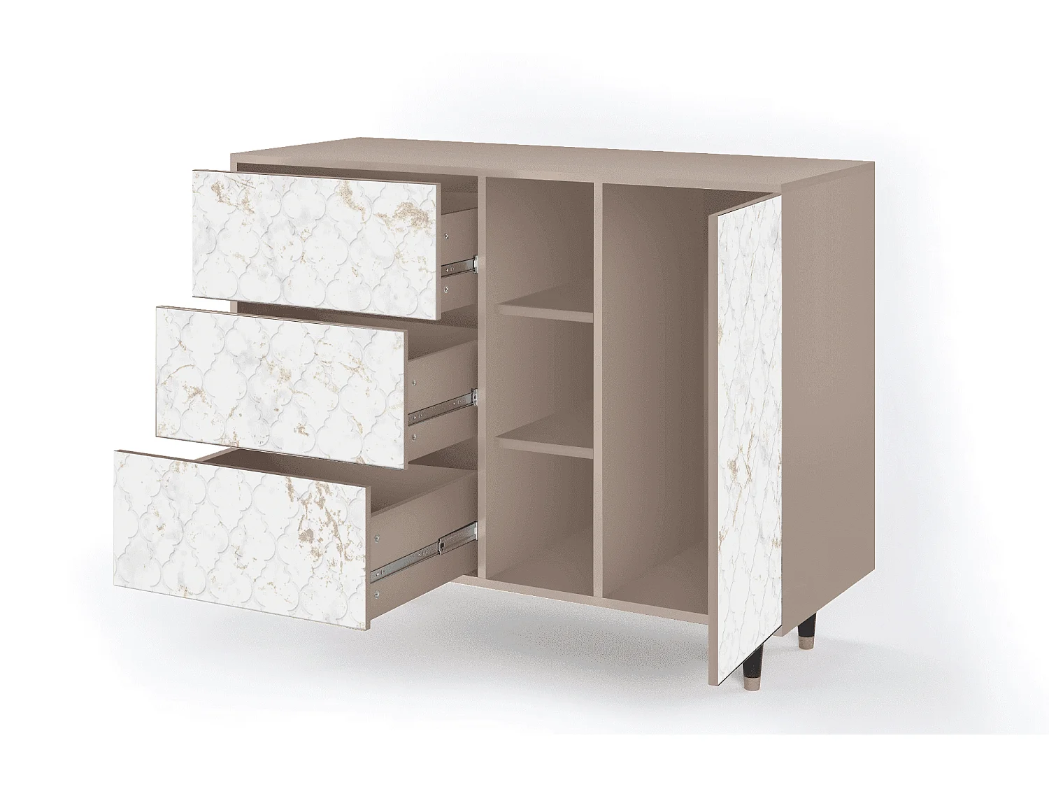 Credenza - 125x98x48 cm - BS2 - Sweet Cotton, Latte