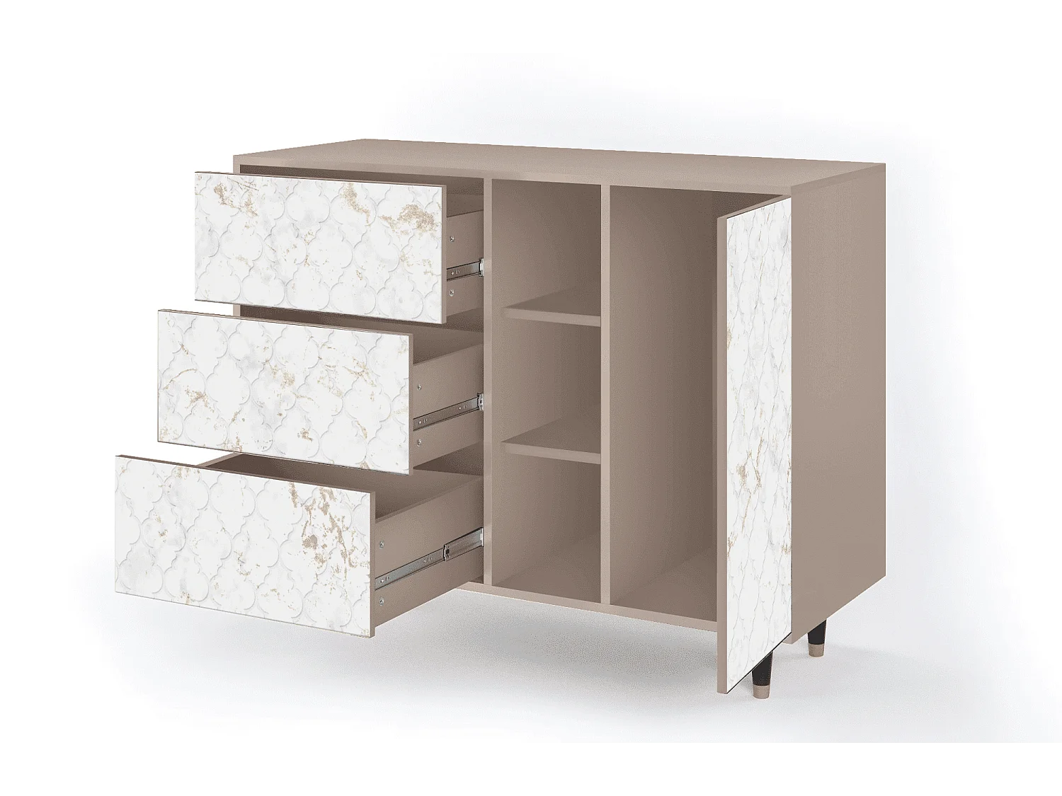 Buffet - 125x98x48 cm - BS2 - Sweet Cotton, Latte