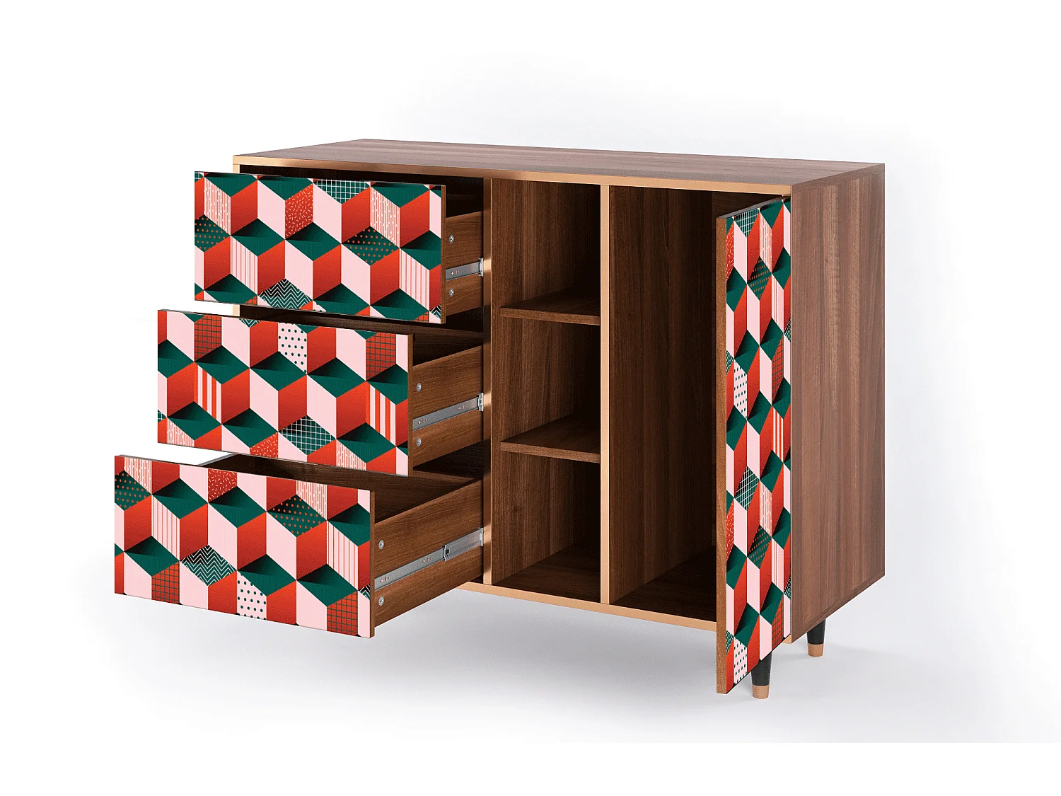 Sideboard - 125x98x48 cm - BS2 - Pepsi-Cola, Walnuss