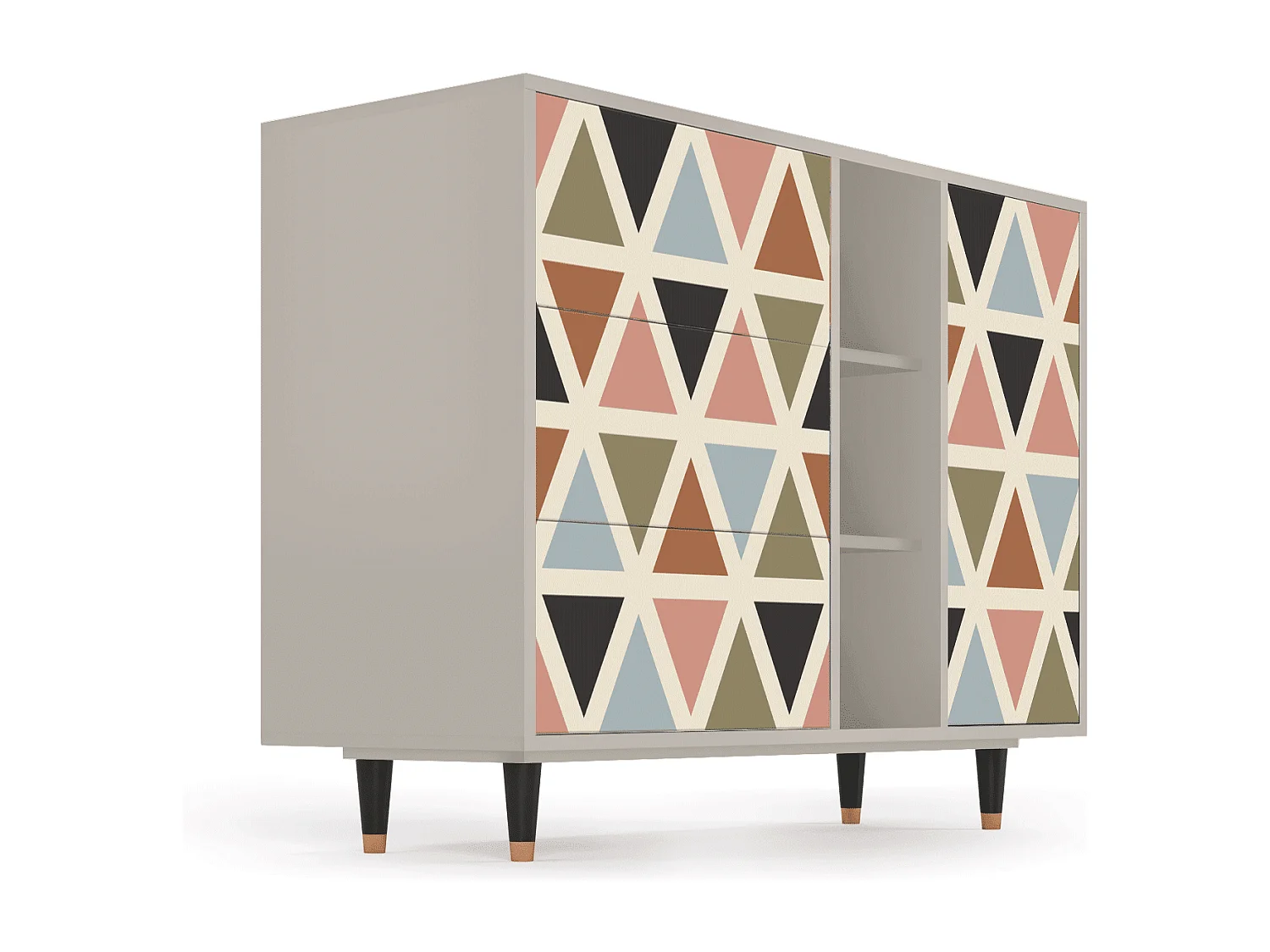 Dressoir - 125x98x48 cm - BS2 - Royal Triangles, Zand