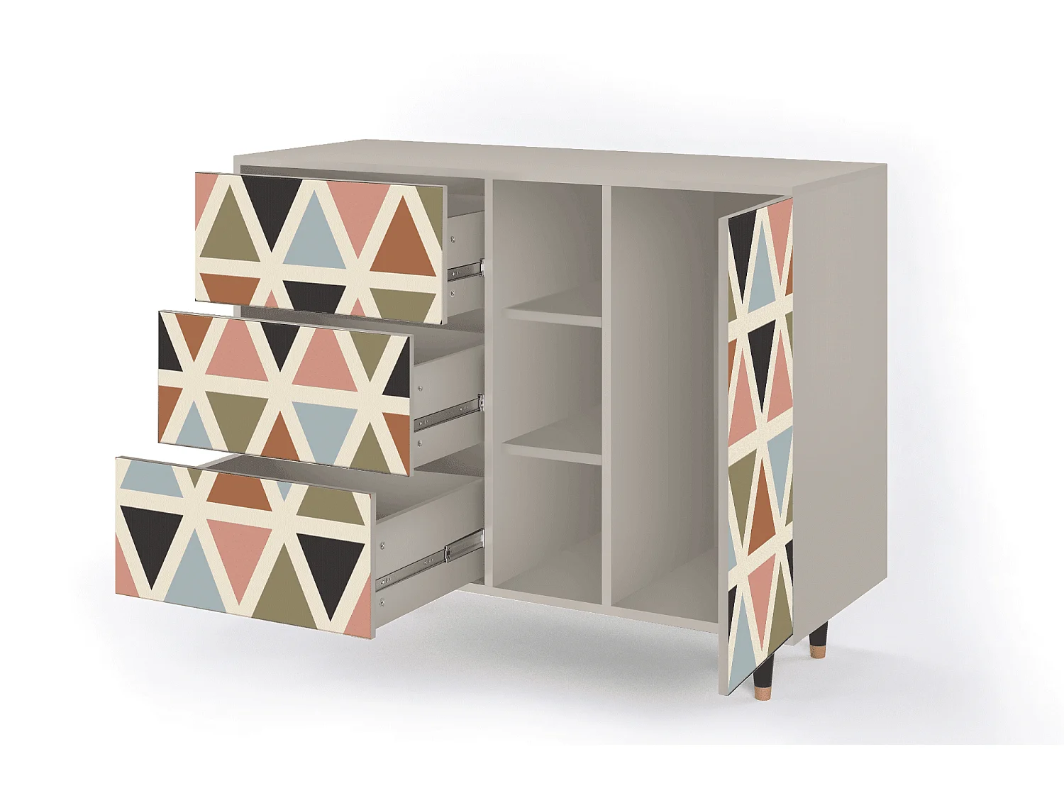 Dressoir - 125x98x48 cm - BS2 - Royal Triangles, Zand