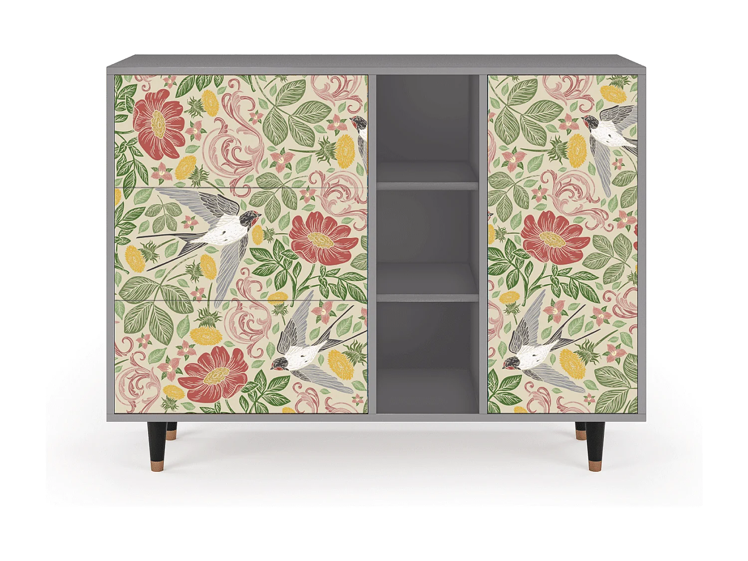Aparador - 125x98x48 cm - BS2 - Spring Swallow, Gris