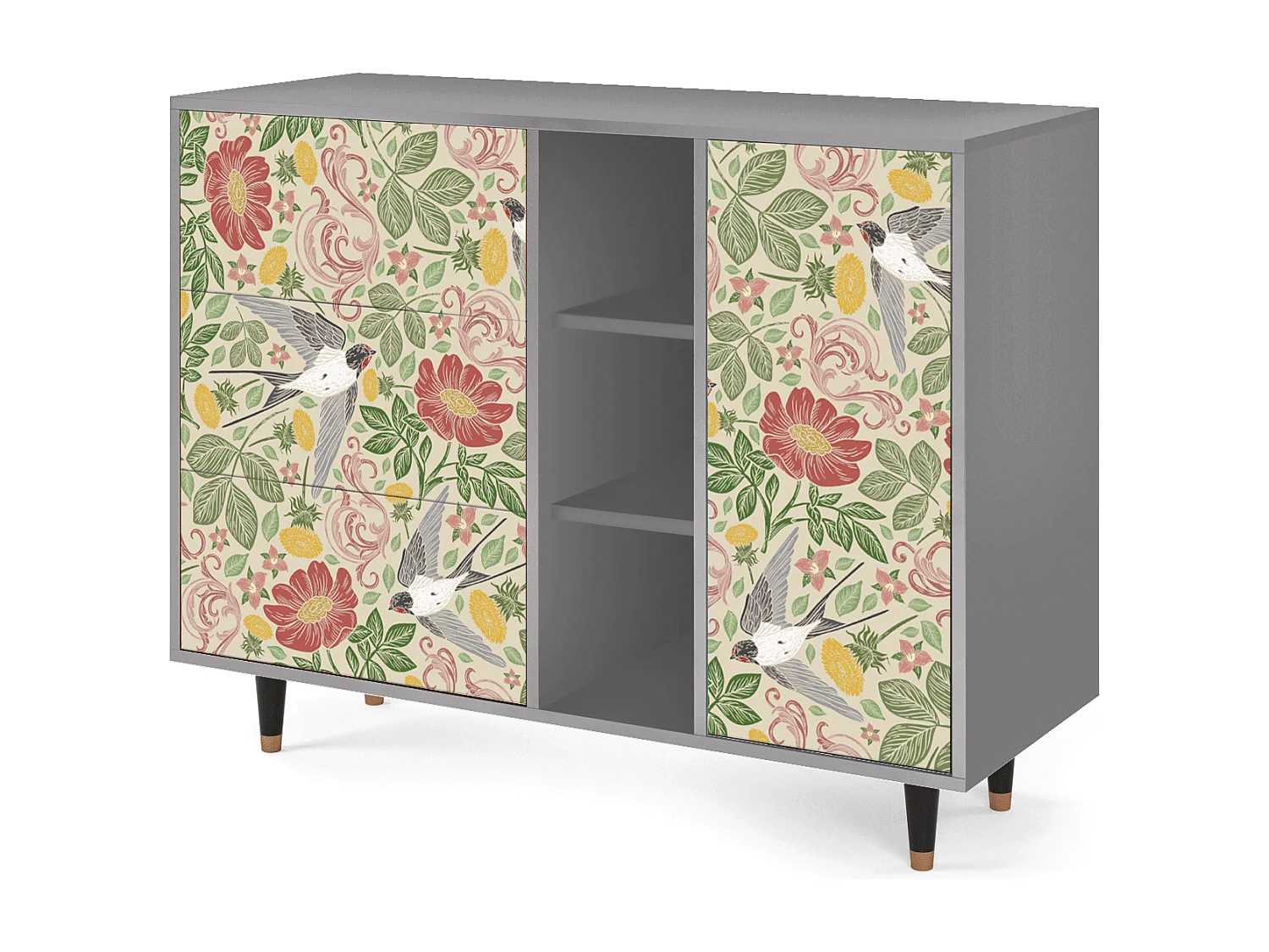 Aparador - 125x98x48 cm - BS2 - Spring Swallow, Gris