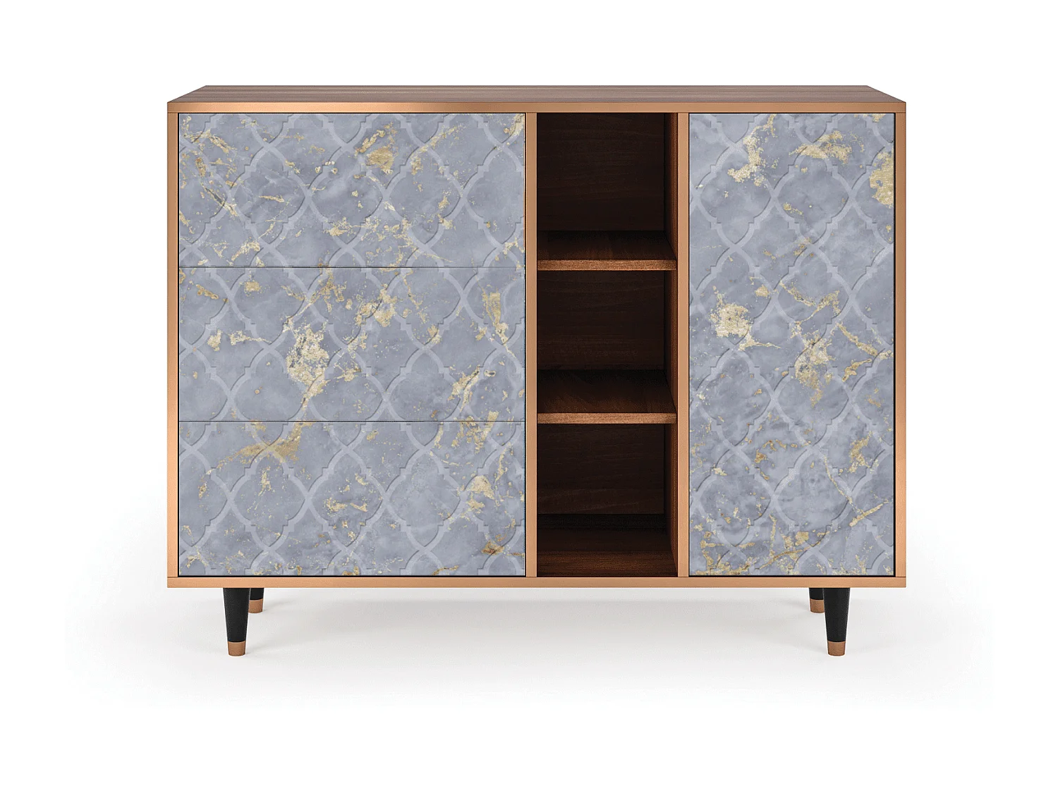 Dressoir - 125x98x48 cm - BS2 - Golden Smoke, Walnoot