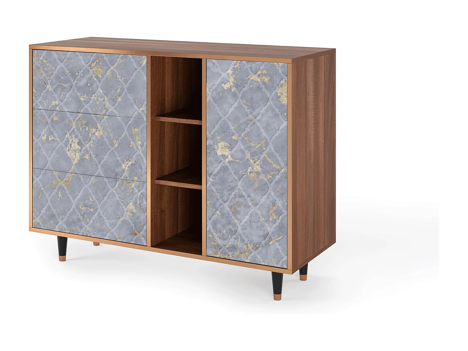 Dressoir - 125x98x48 cm - BS2 - Golden Smoke, Walnoot