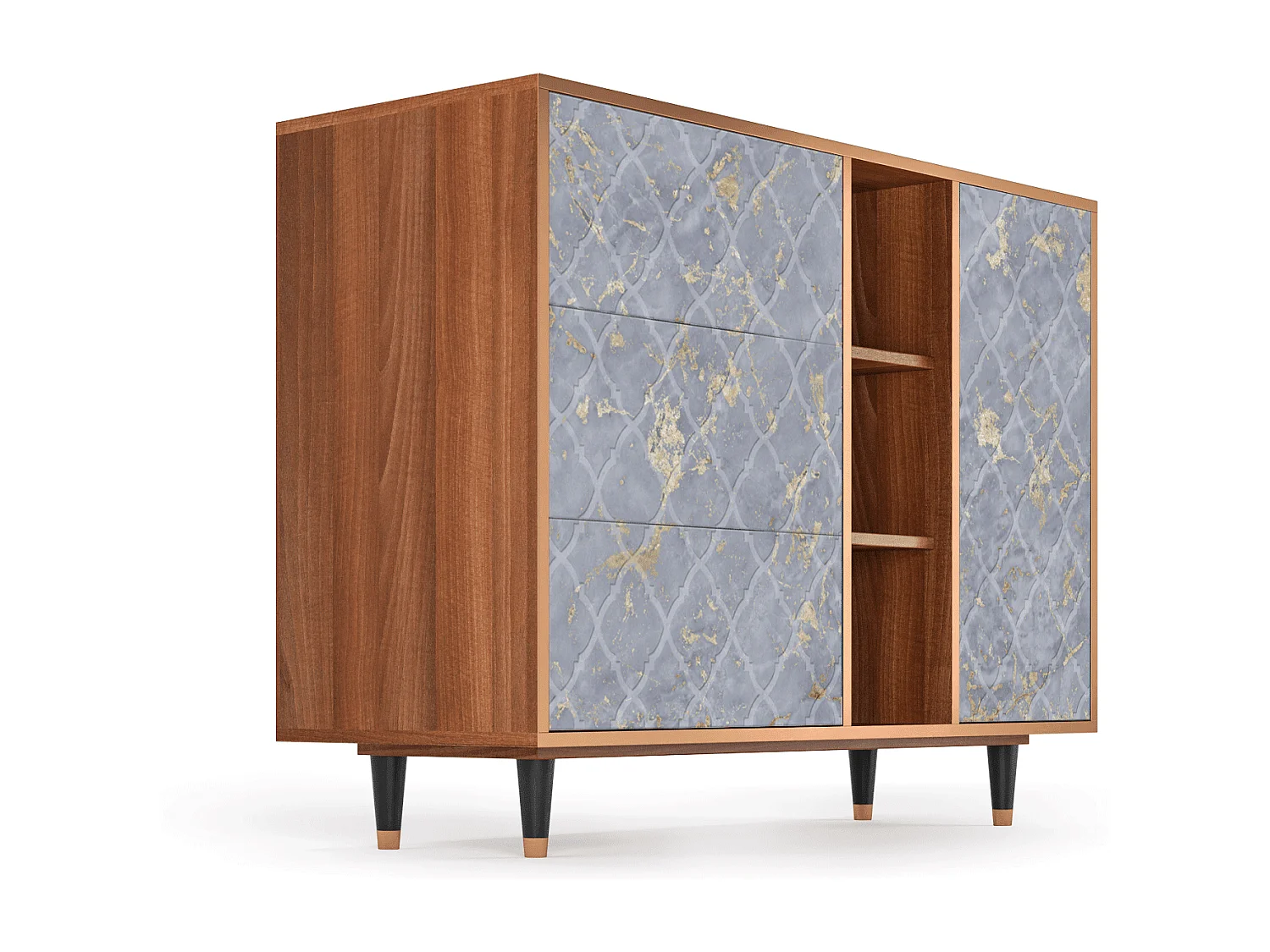 Dressoir - 125x98x48 cm - BS2 - Golden Smoke, Walnoot