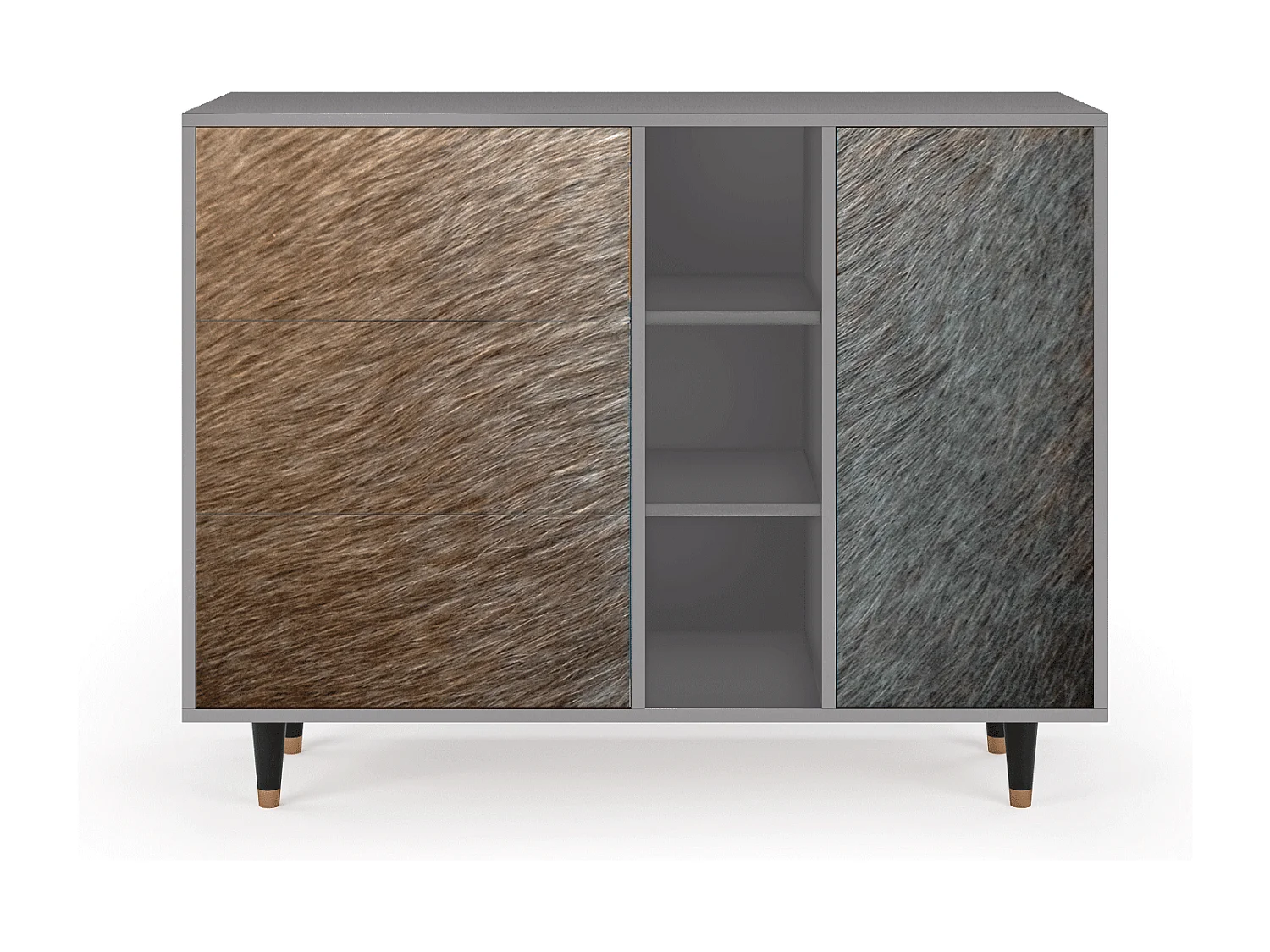 Buffet - 125x98x48 cm - BS2 - Peanut Hair, Gris