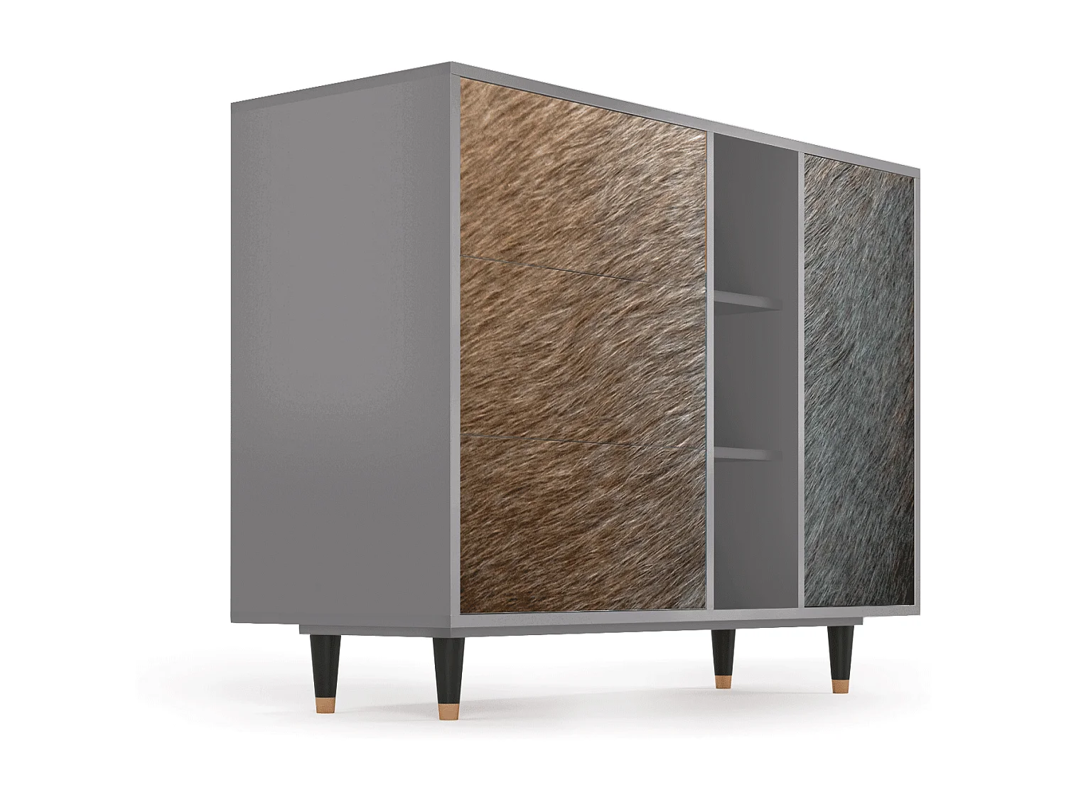 Buffet - 125x98x48 cm - BS2 - Peanut Hair, Gris