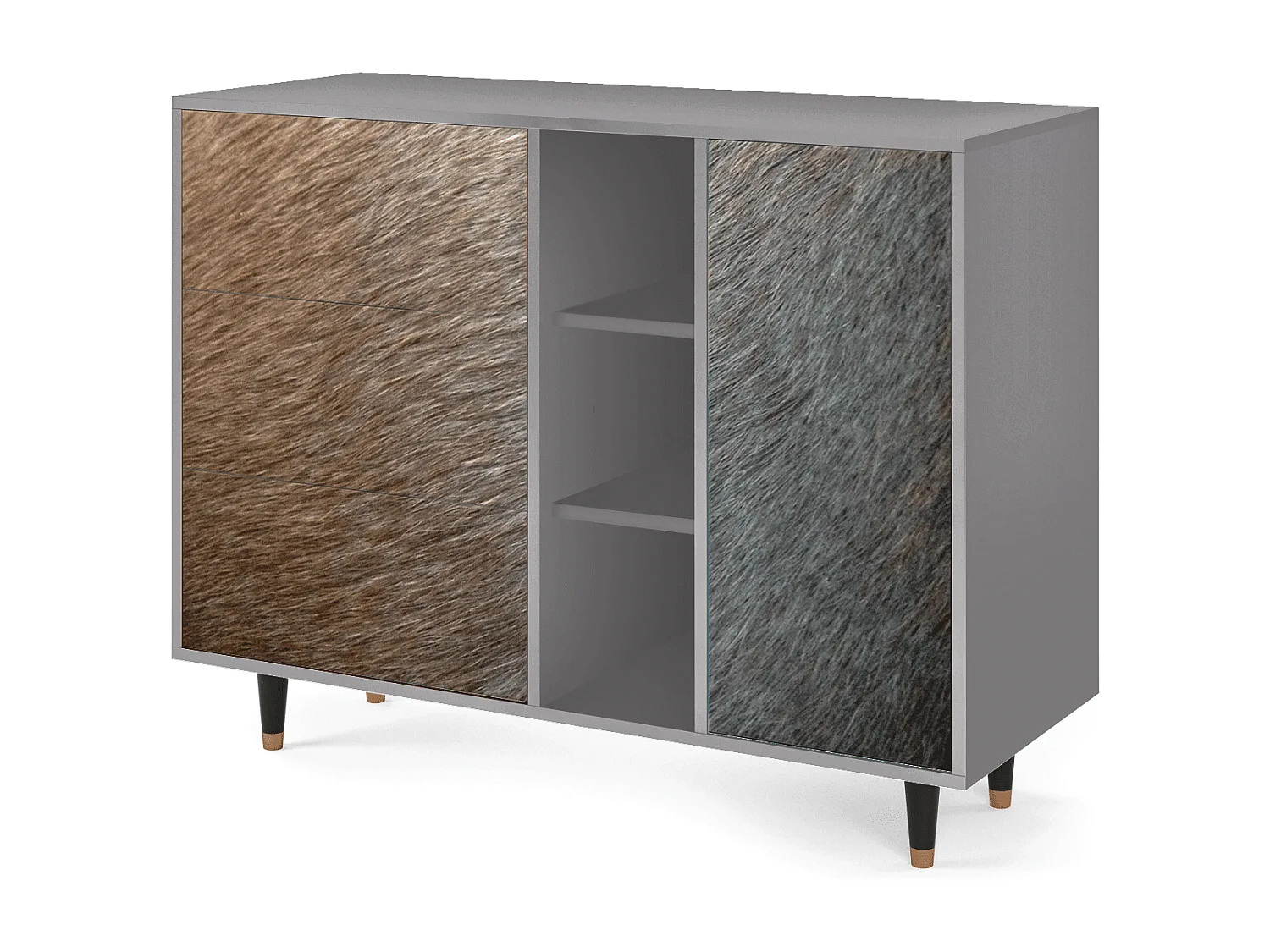 Buffet - 125x98x48 cm - BS2 - Peanut Hair, Gris