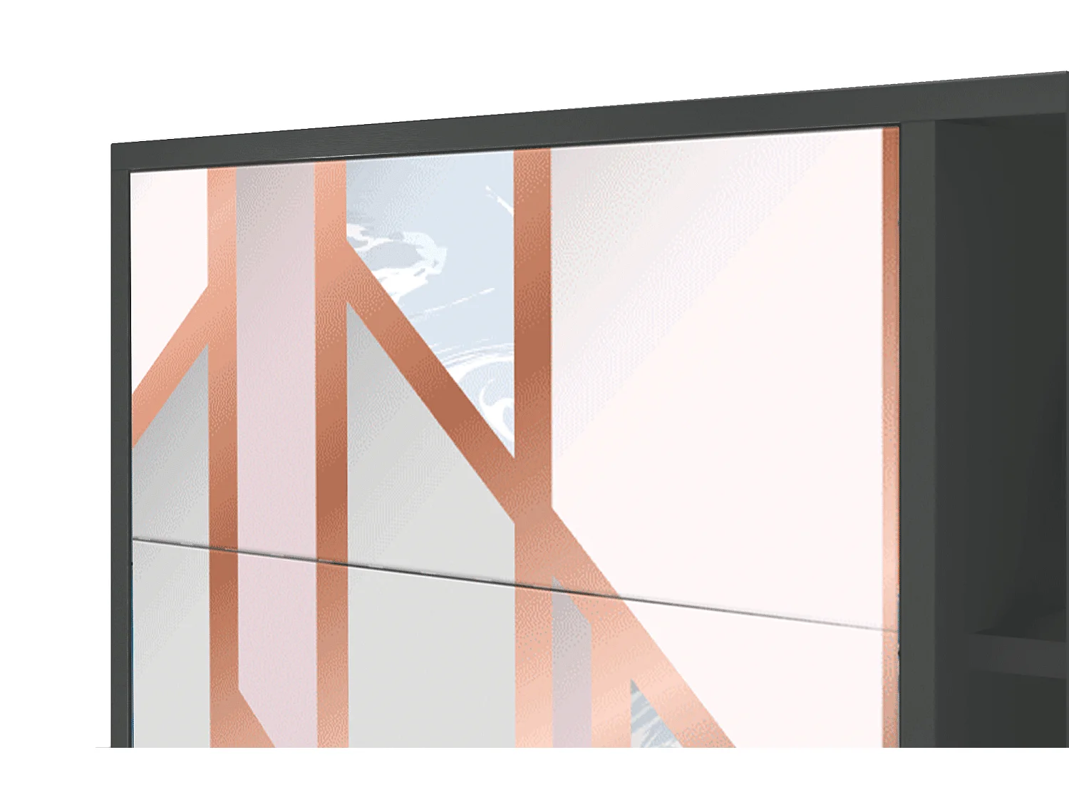 Kredens - 125x98x48 cm - BS2 - Champagne Story, Antracyt