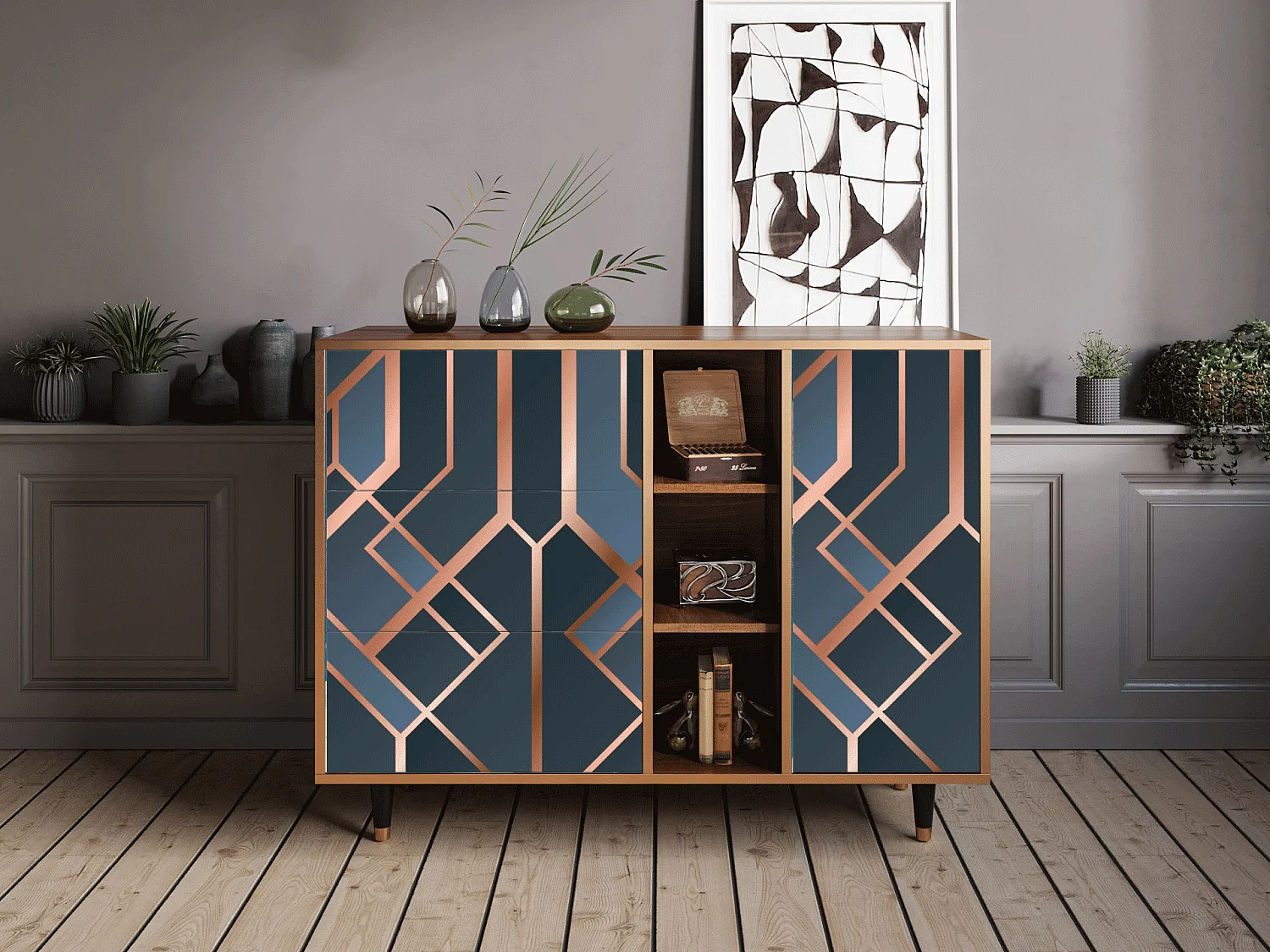 Dressoir - 125x98x48 cm - BS2 - Ashy 1920', Walnoot